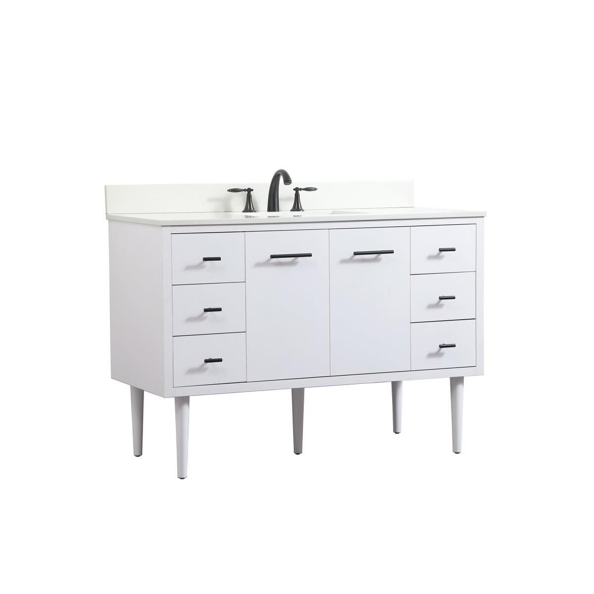 Shown in White finish and Backsplash accent