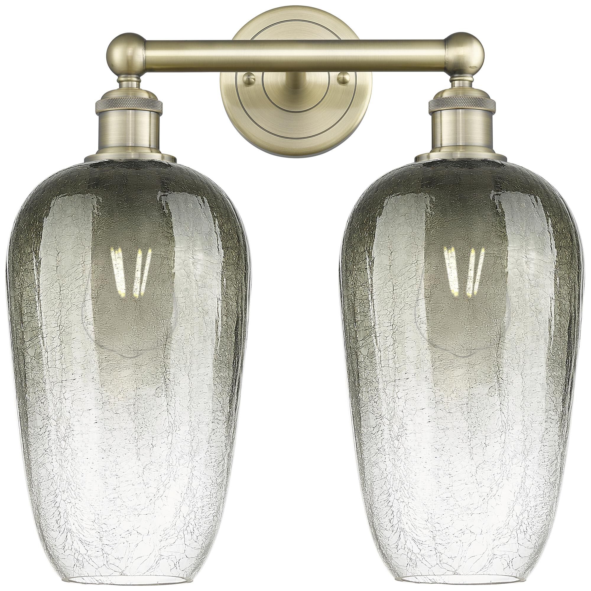 Shown in Antique Brass finish and Slate glass