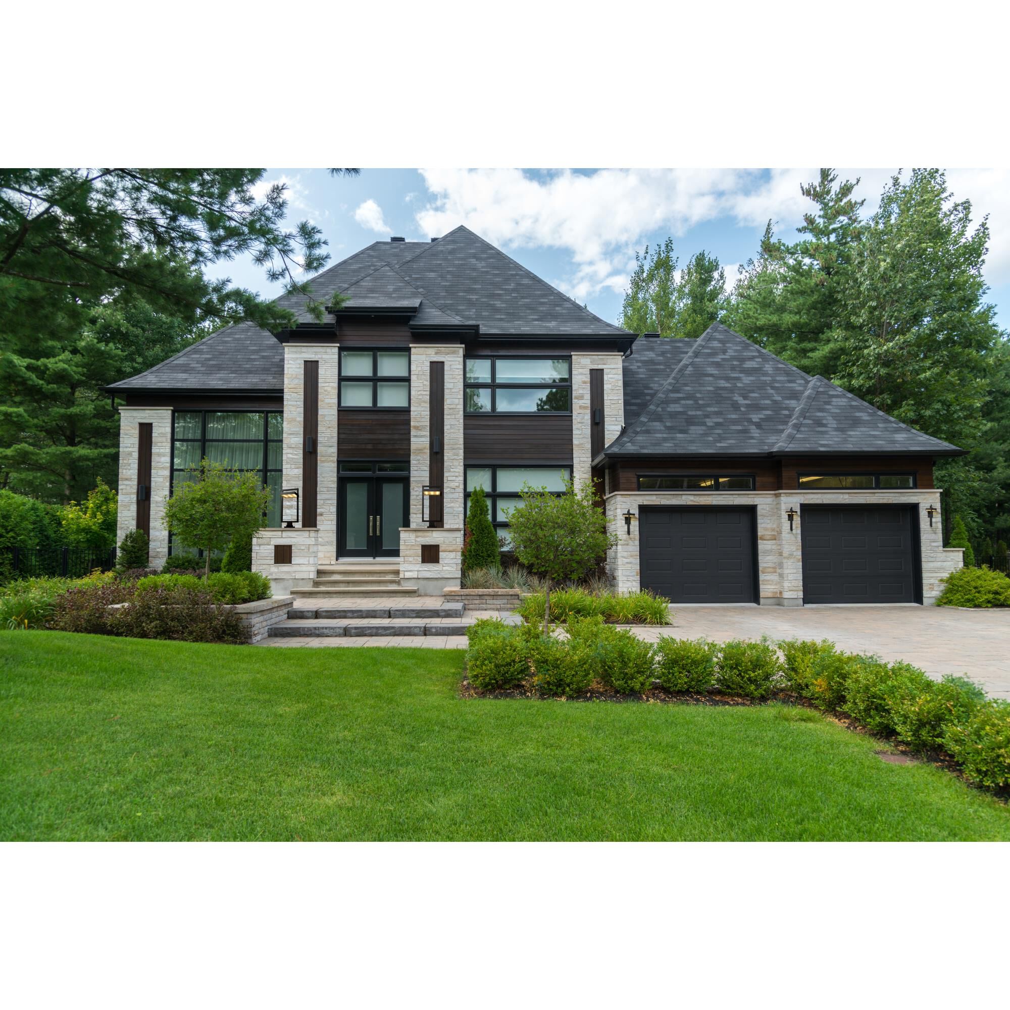 Shown in Black finish and Glass shade