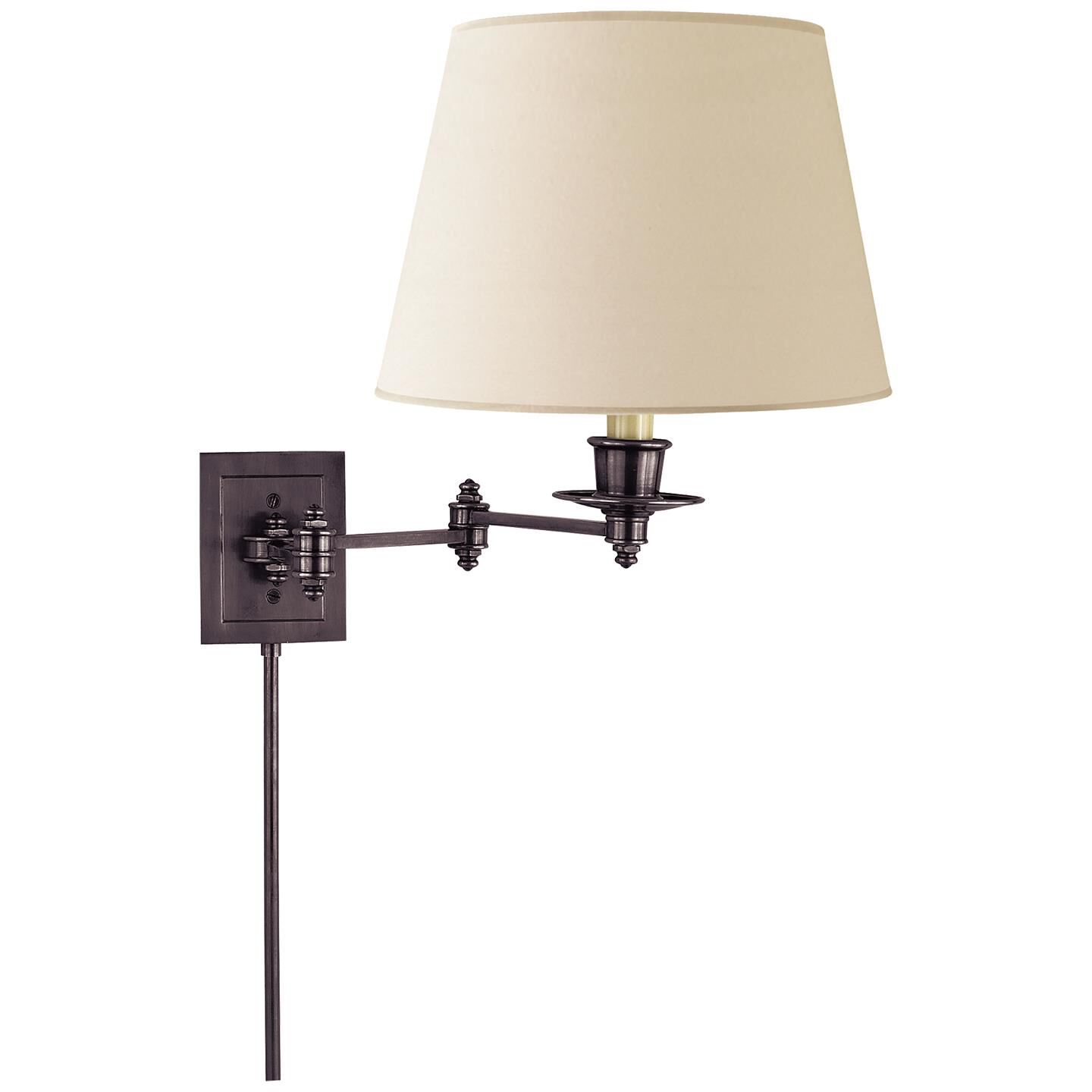 Shown in Bronze finish and Linen shade