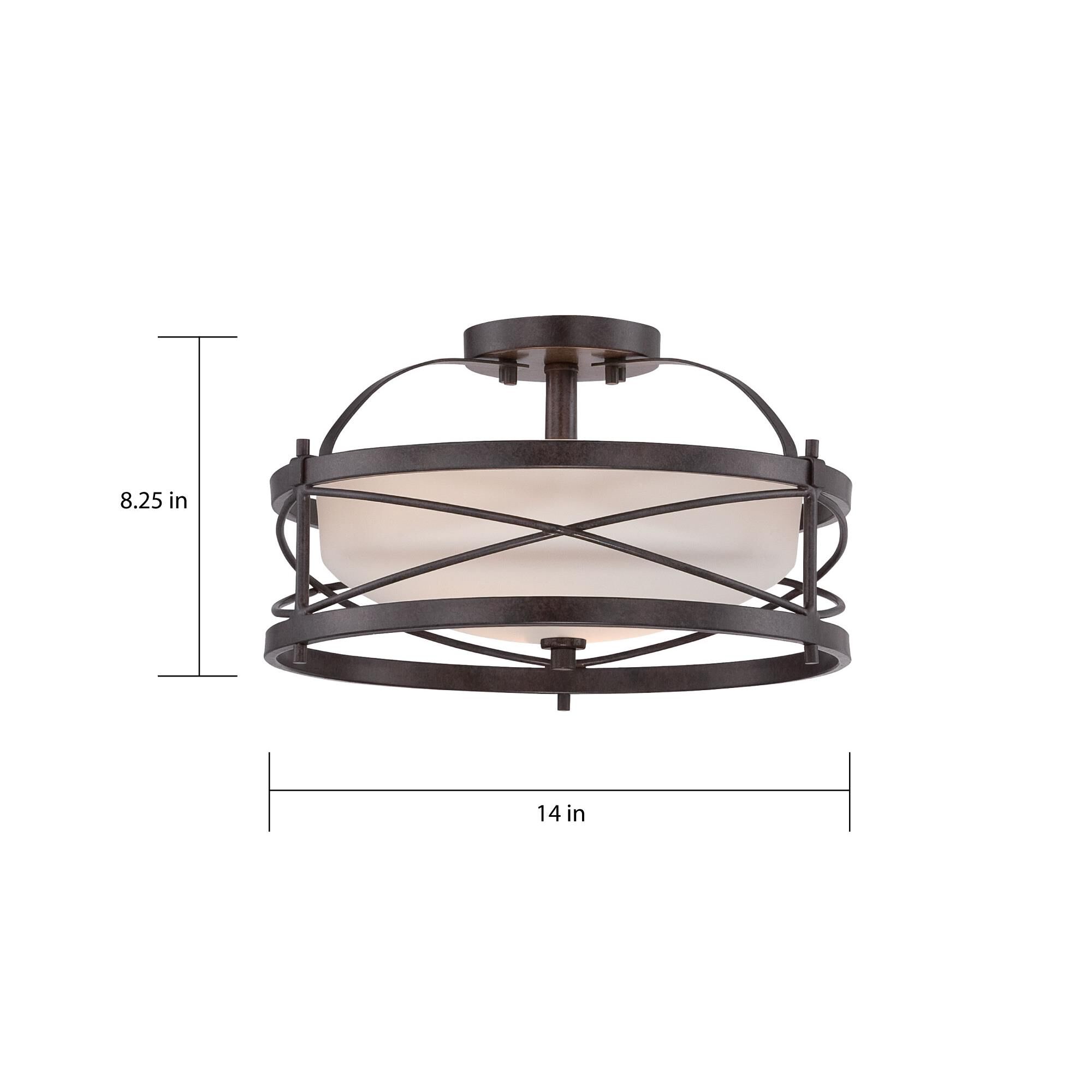 Ginger 14 Inch 2 Light Semi Flush Mount by Nuvo Lighting