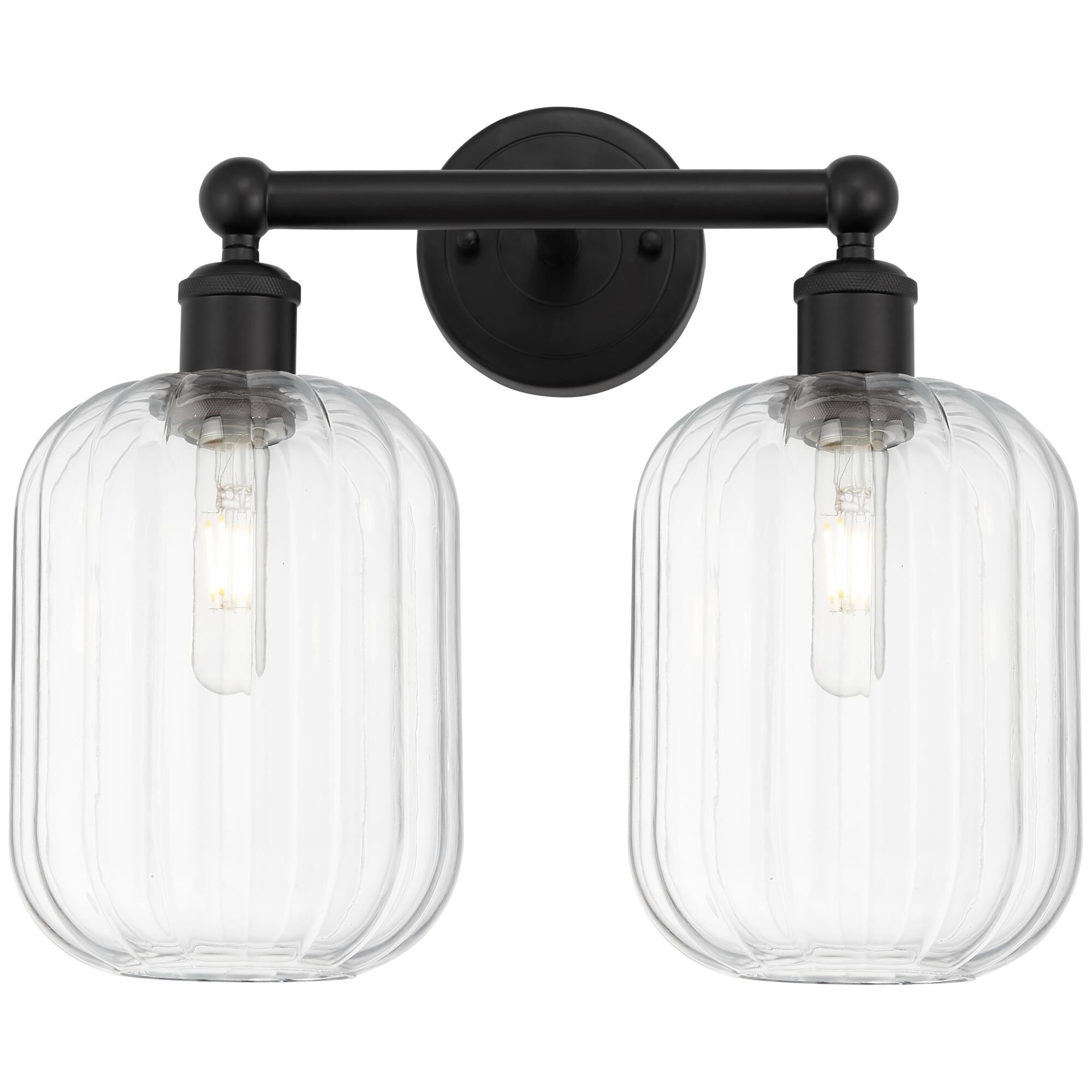 Shown in Matte Black finish and Clear glass