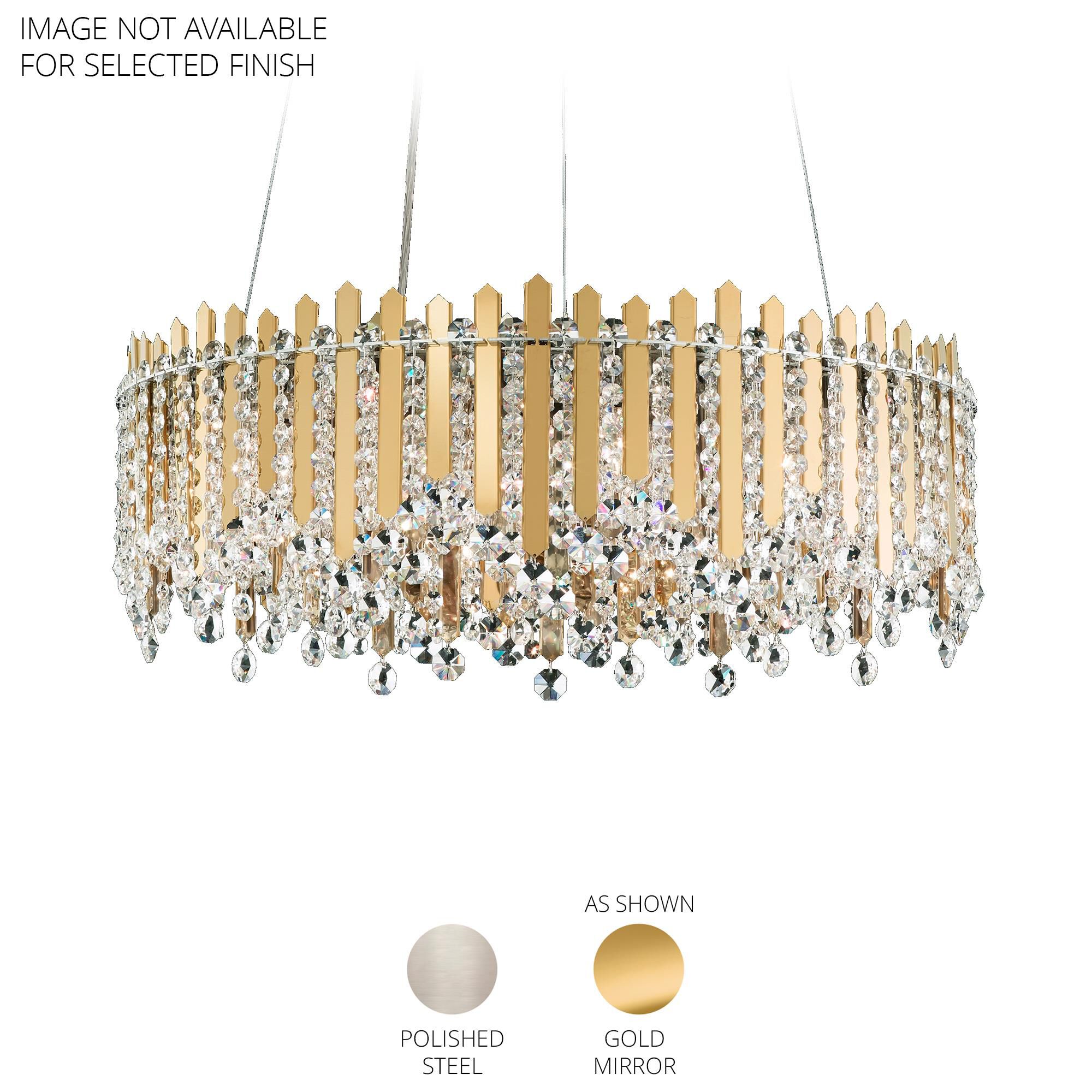 Shown in Polished Stainless Steel finish and Clear Radiance crystal