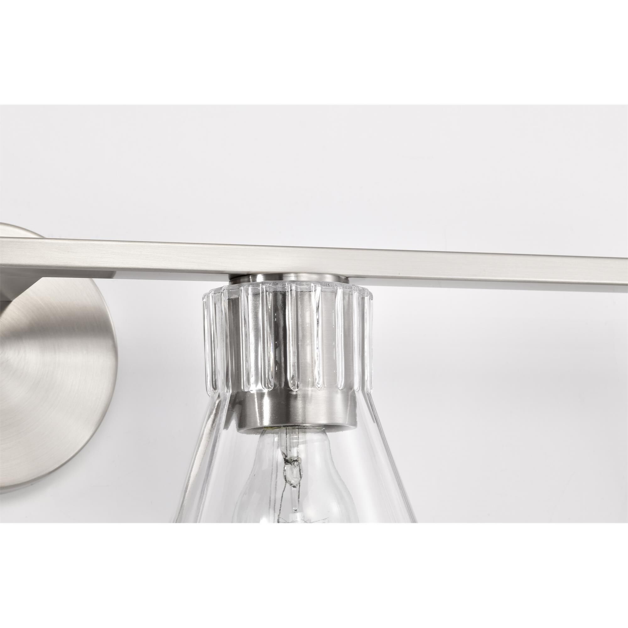 Shown in Brushed Nickel finish and Clear glass
