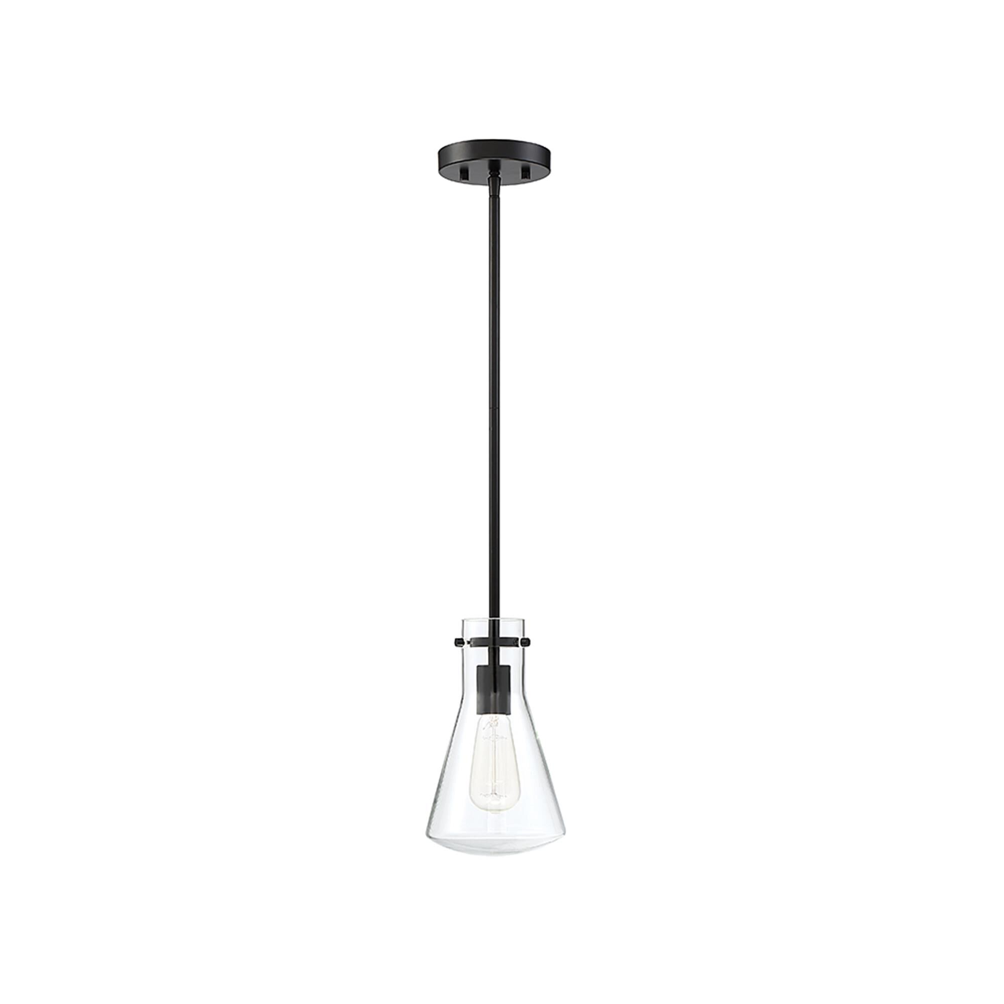Shown in Matte Black finish and Clear glass