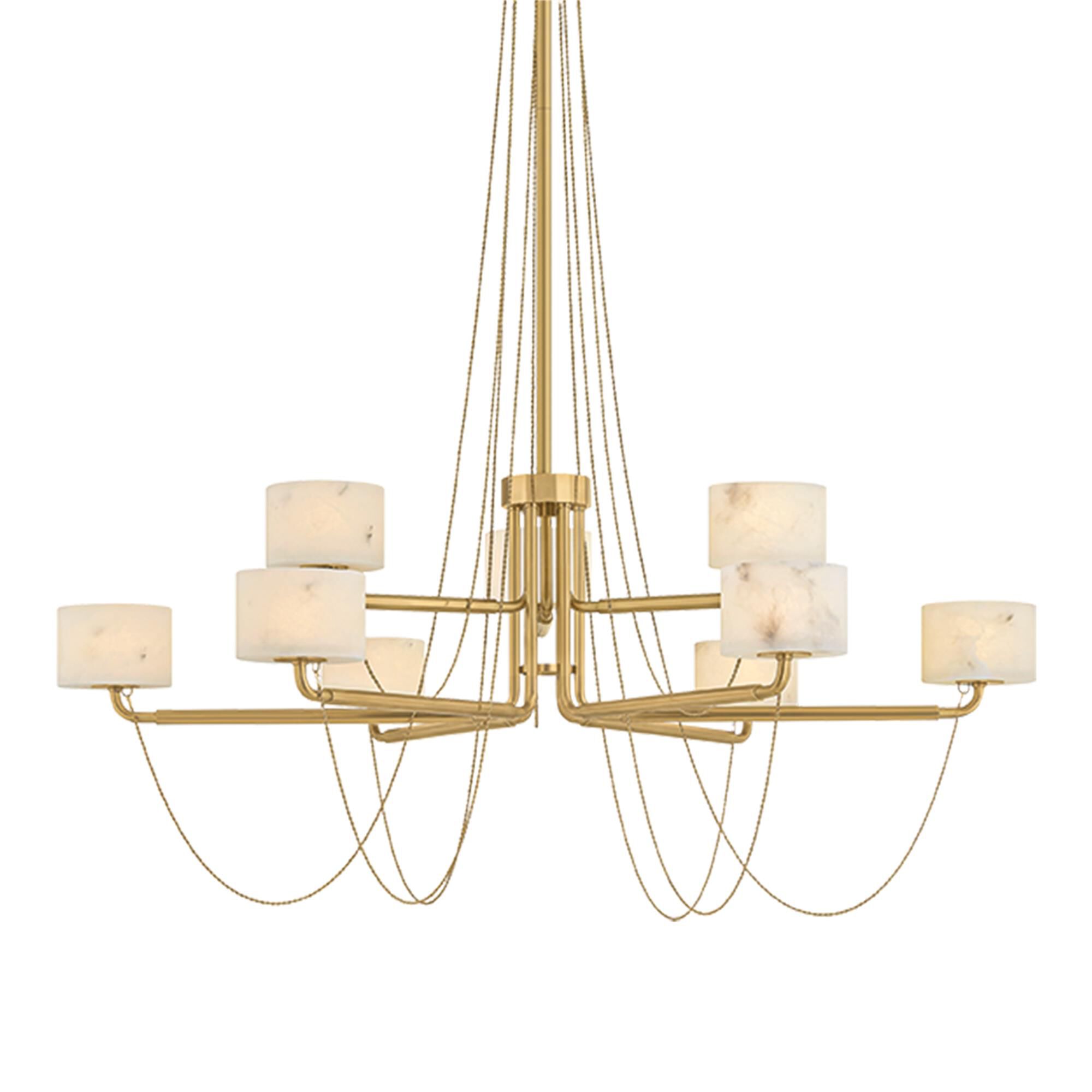 Shown in Vintage Brass finish and Alabaster shade