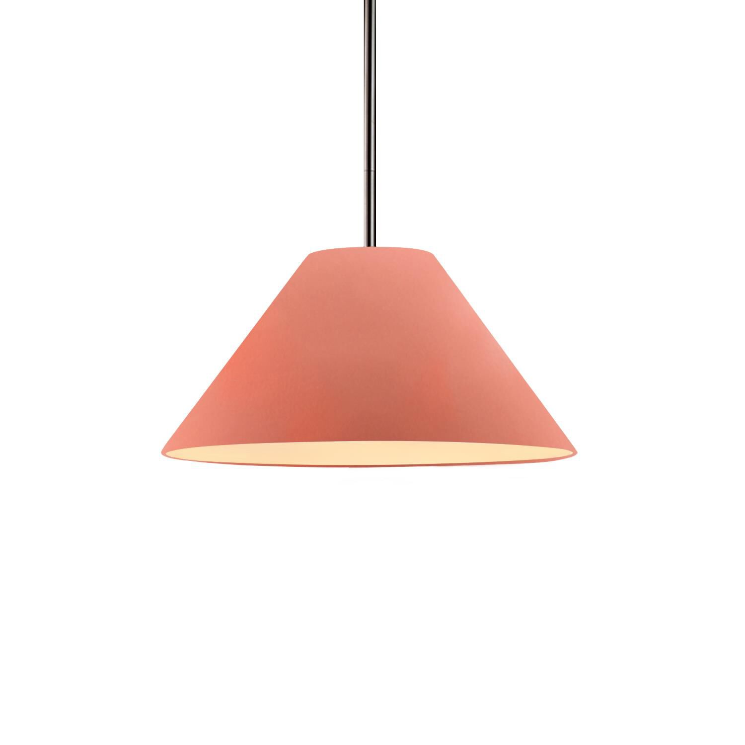 Shown in Brushed Nickel finish and Gloss Blush shade