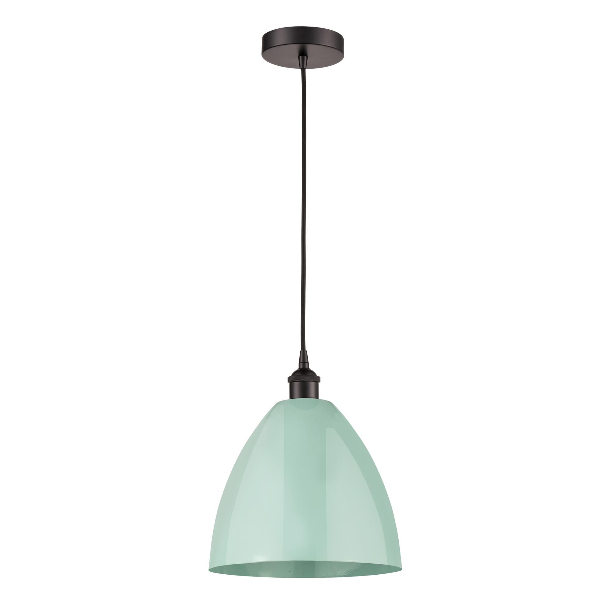 Shown in Oil Rubbed Bronze finish and Seafoam Plymouth Dome shade
