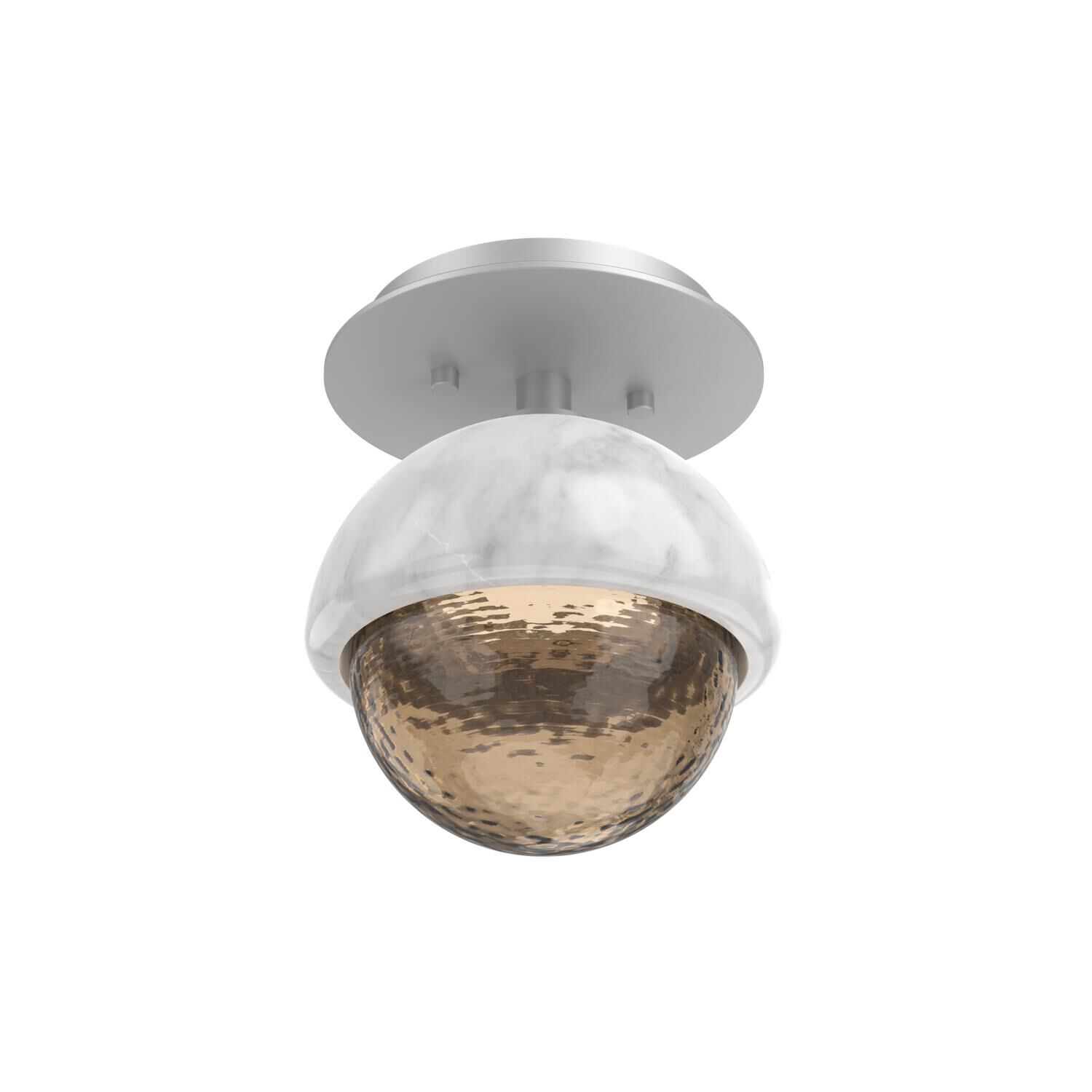 Shown in Classic Silver finish and Bronze glass and White Marble accent