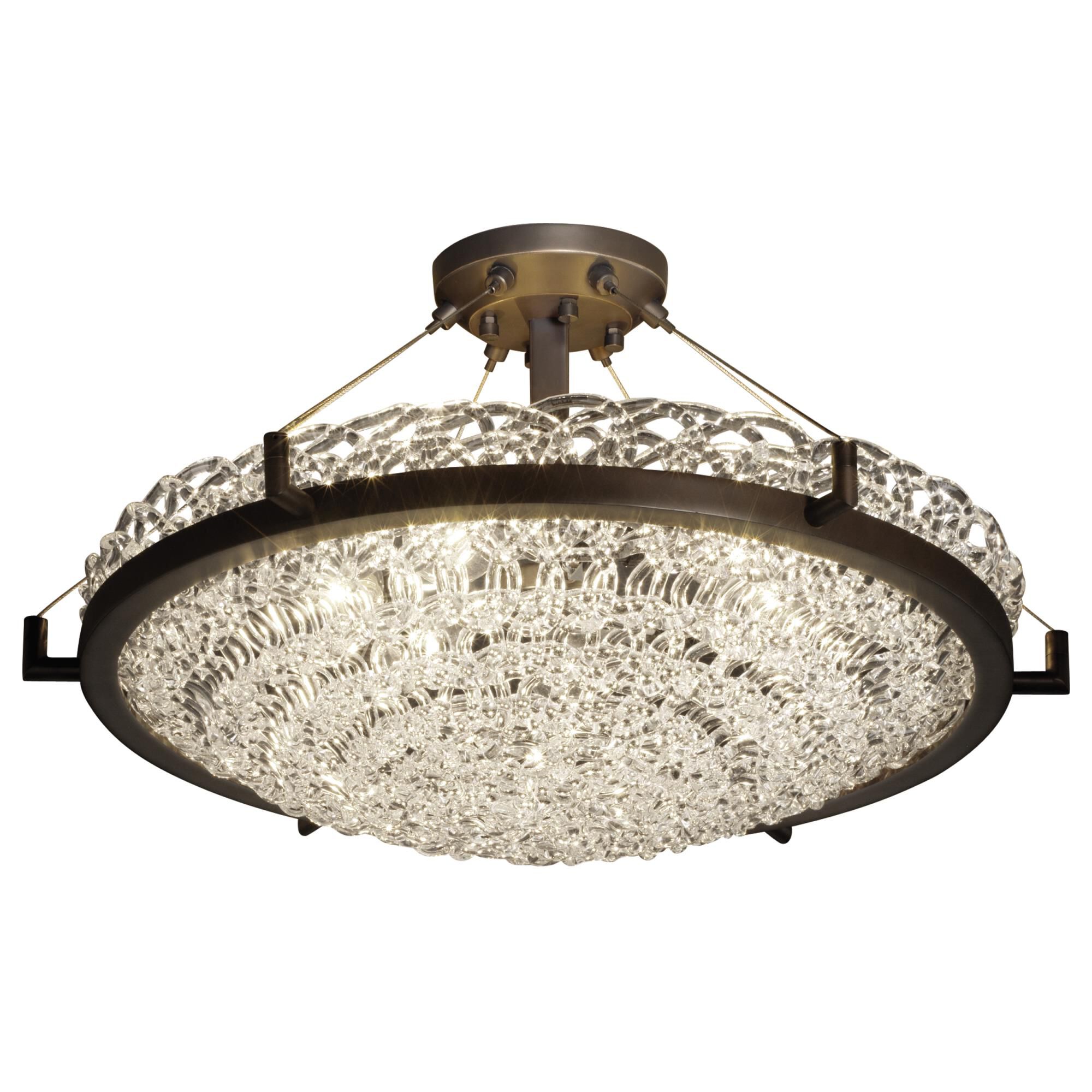 Veneto Luce 27 Inch 5 Light LED Semi Flush Mount by Justice Design Group