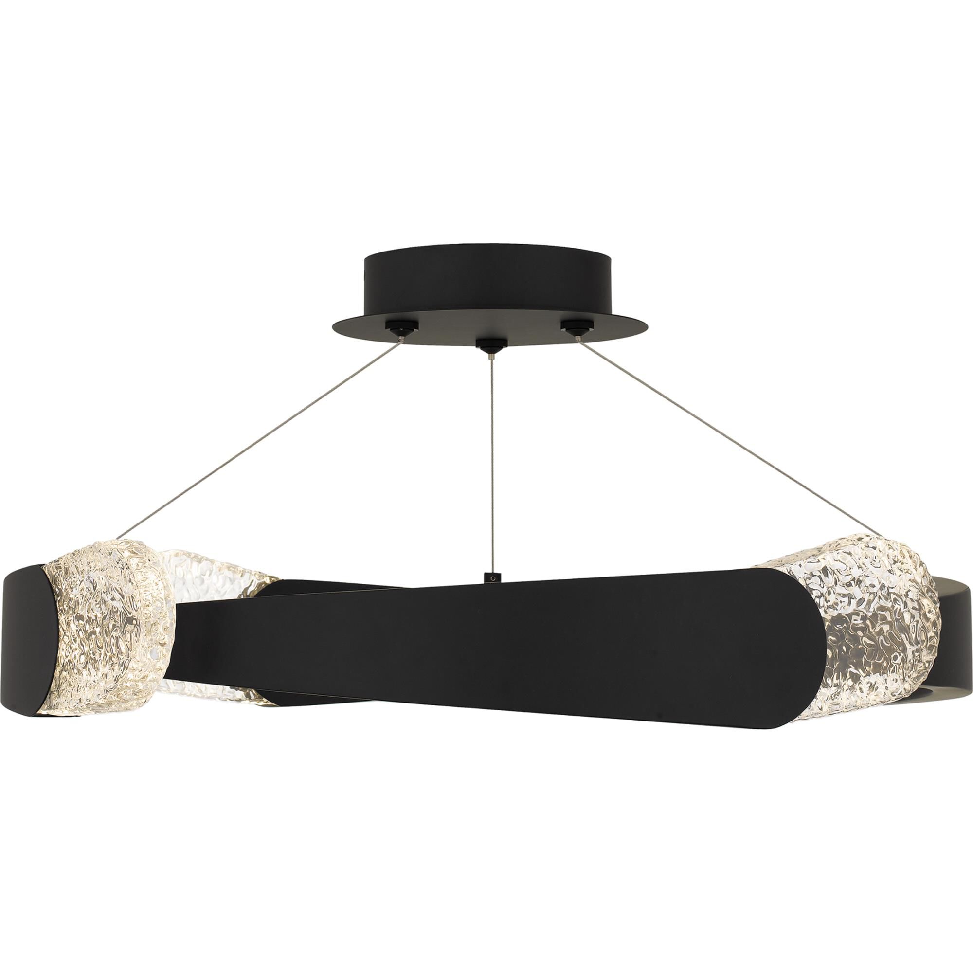 Shown in Matte Black finish and Clear Textured Glass shade