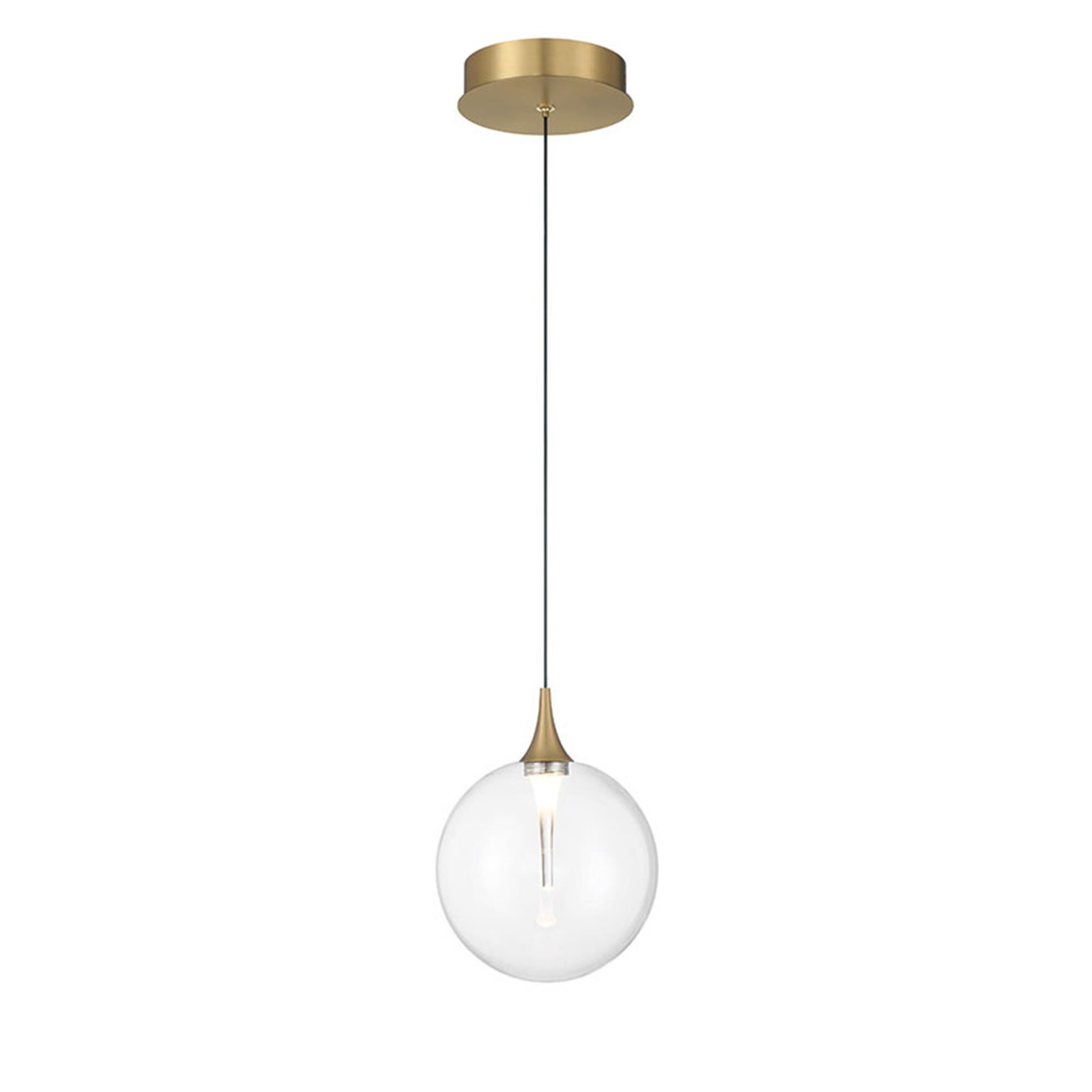 Shown in Gold finish and Clear glass