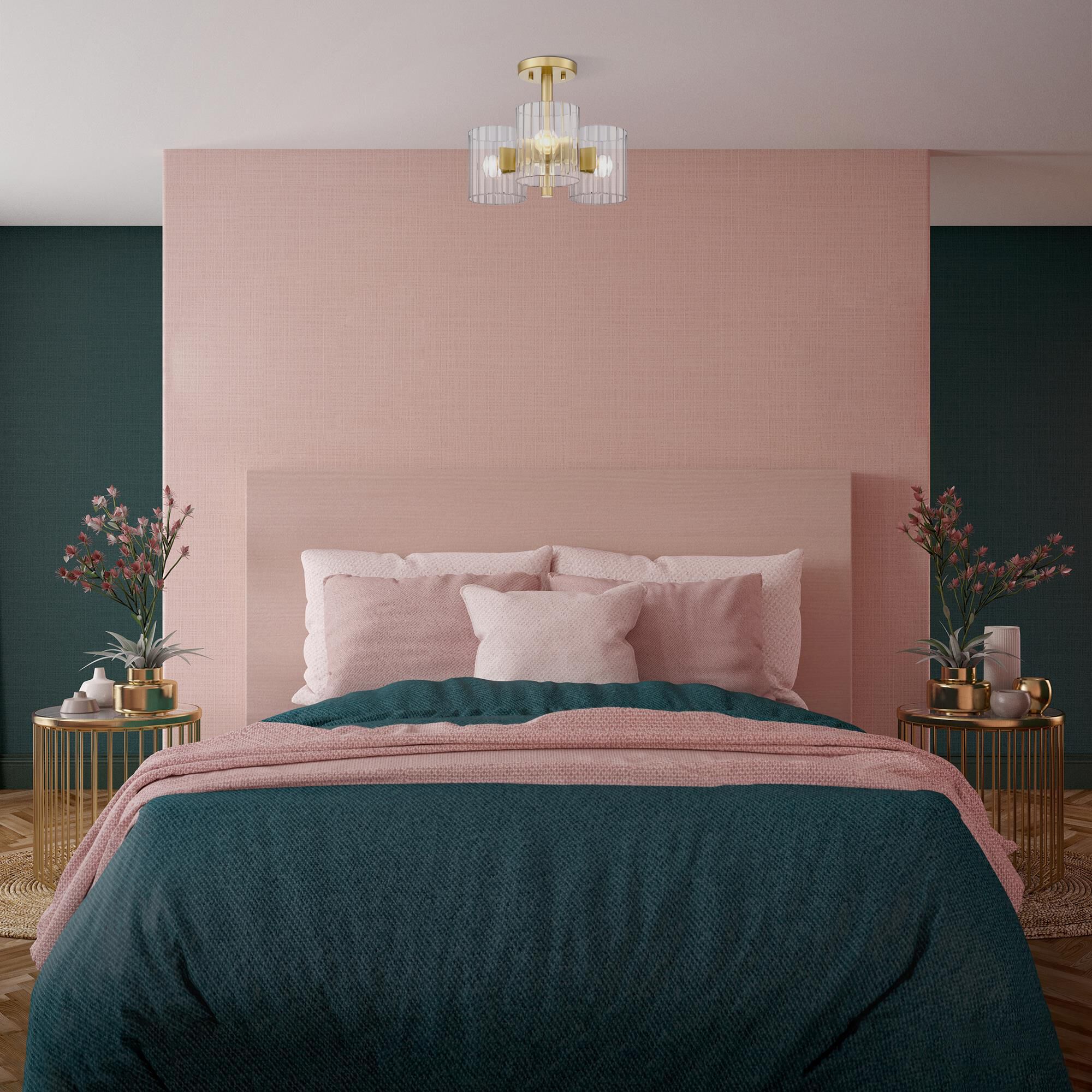 Aries 15 Inch 3 Light Semi Flush Mount by Designers Fountain