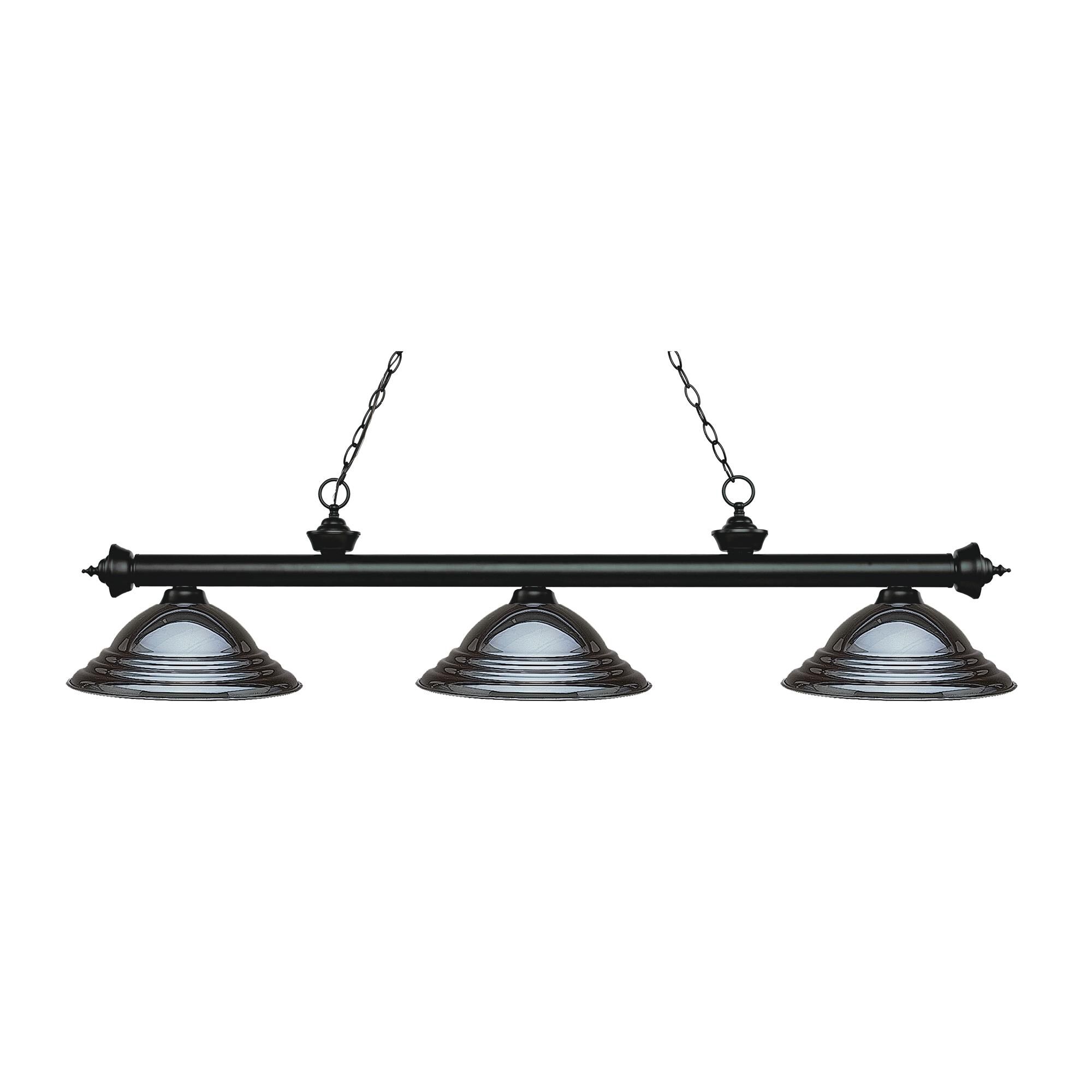 Shown in Matte Black finish and Steel glass and Steel shade