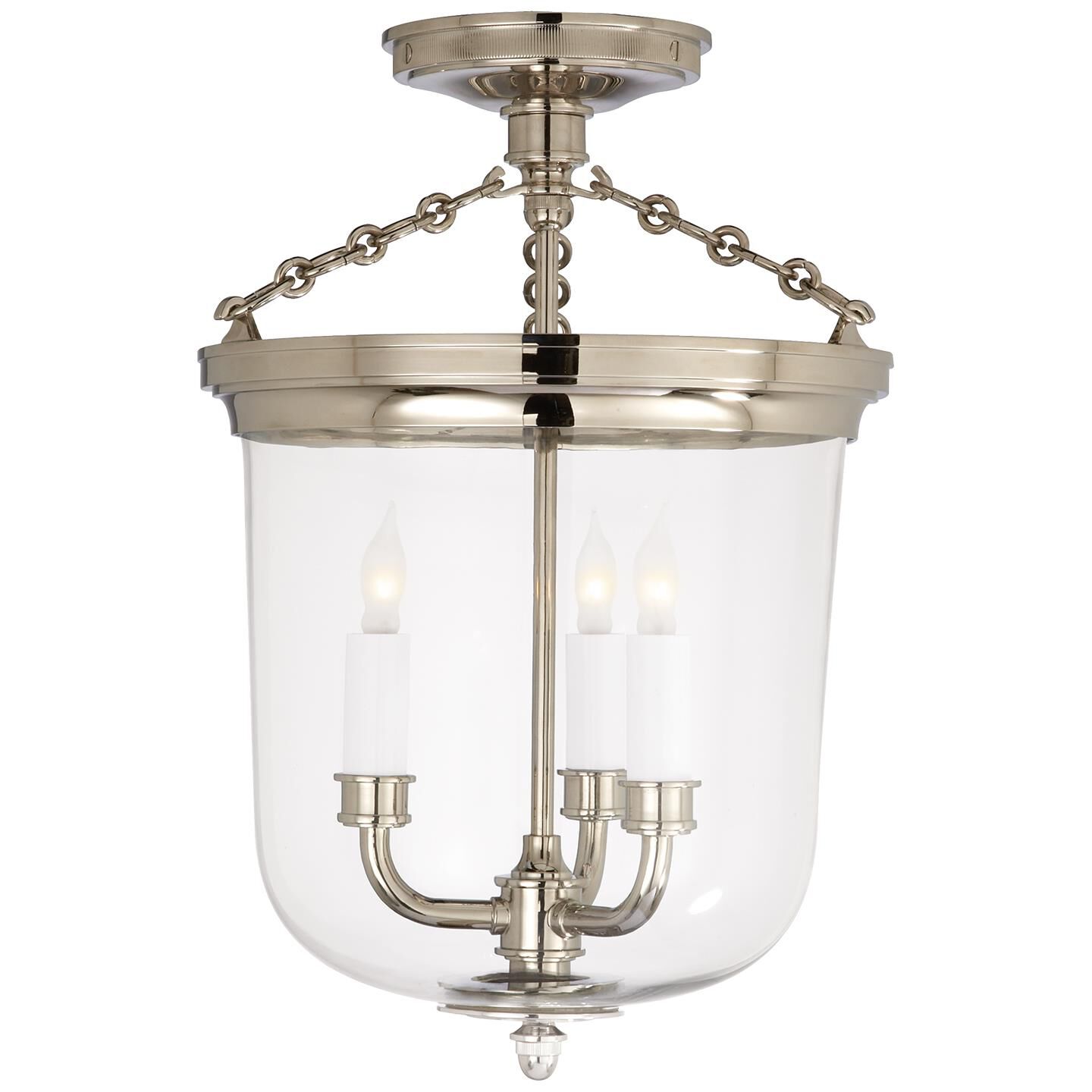Thomas O'Brien Merchant 11 Inch 3 Light Semi Flush Mount by Visual Comfort Signature Collection