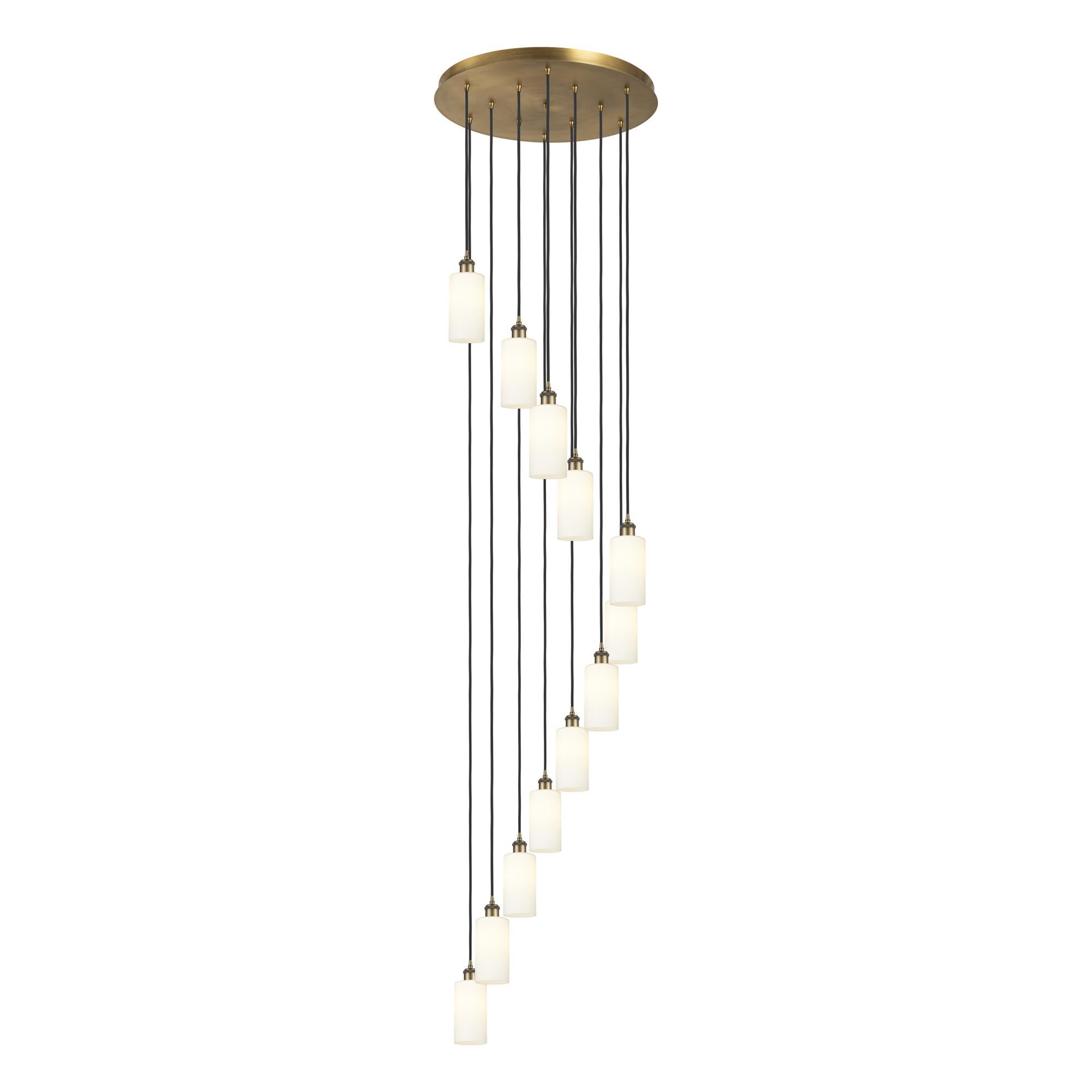 Shown in Brushed Brass finish and White shade