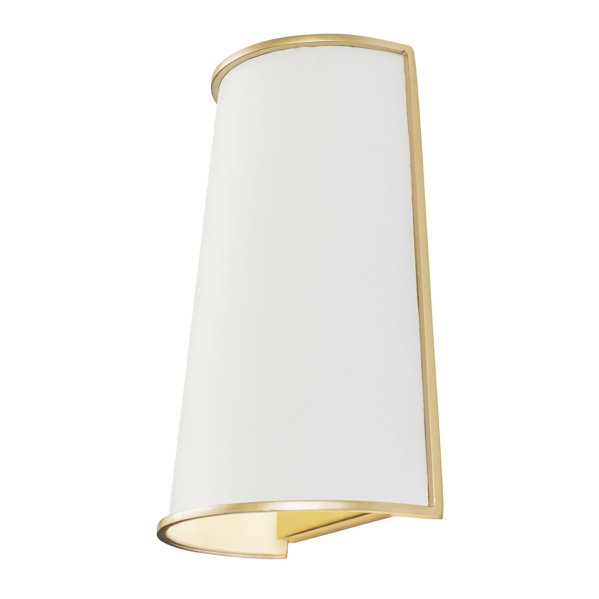 Shown in Matte White and French Gold finish and Matte White and French Gold Steel shade