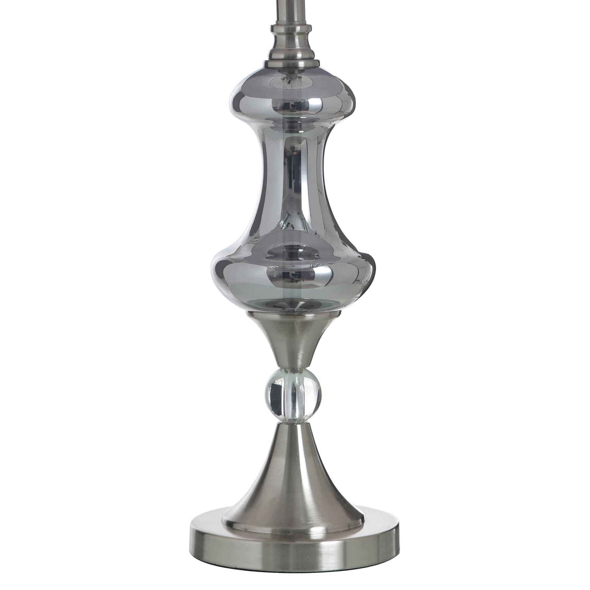 Shown in Brushed Nickel, Silver Glass, Grey finish