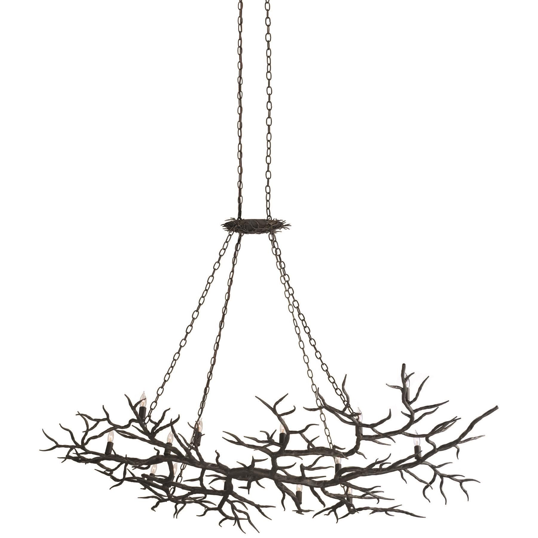 Rainforest 74 Inch 14 Light Chandelier by Currey and Company