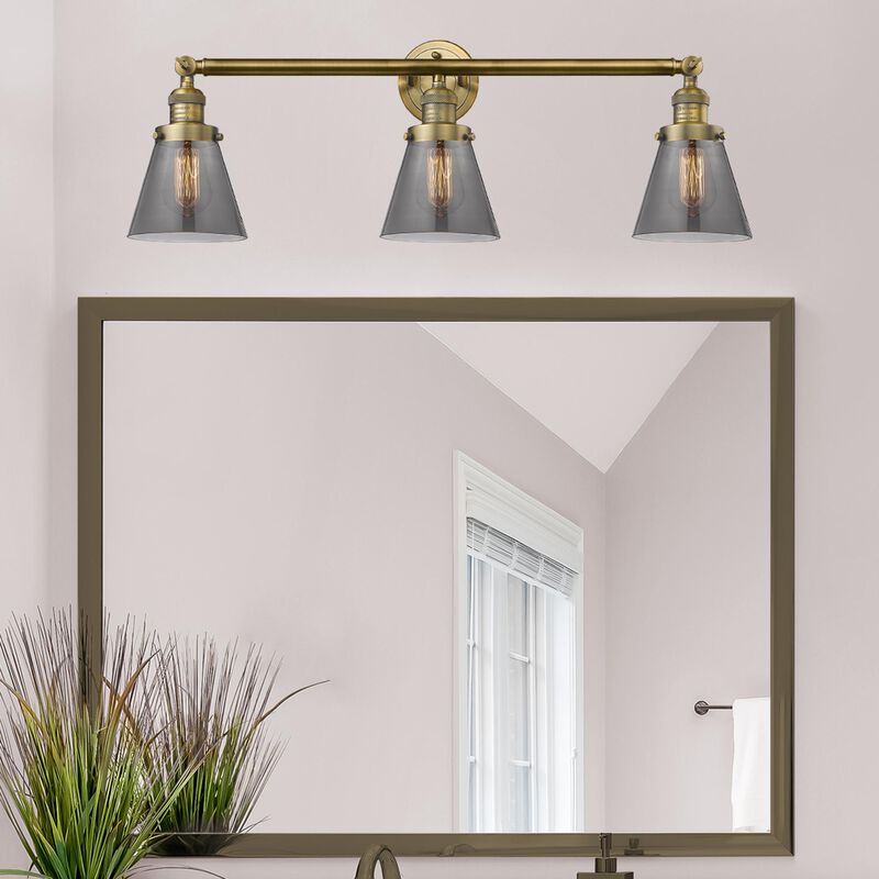 Bruno Marashlian Small Cone 30 Inch 3 Light Bath Vanity Light by Innovations Lighting
