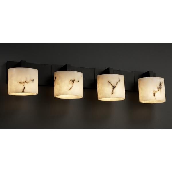 Shown in Matte Black finish and Faux Alabaster Resin glass and Oval accent