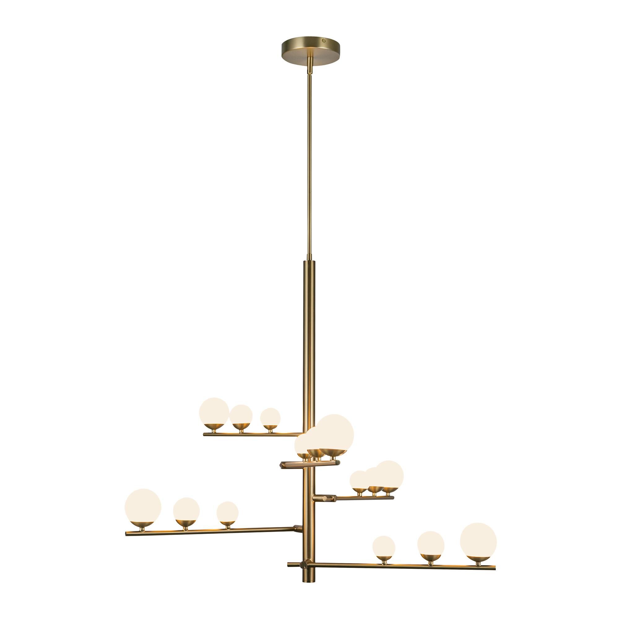 Shown in Brushed Gold/Opal Glass finish and Opal glass and Opal Glass shade