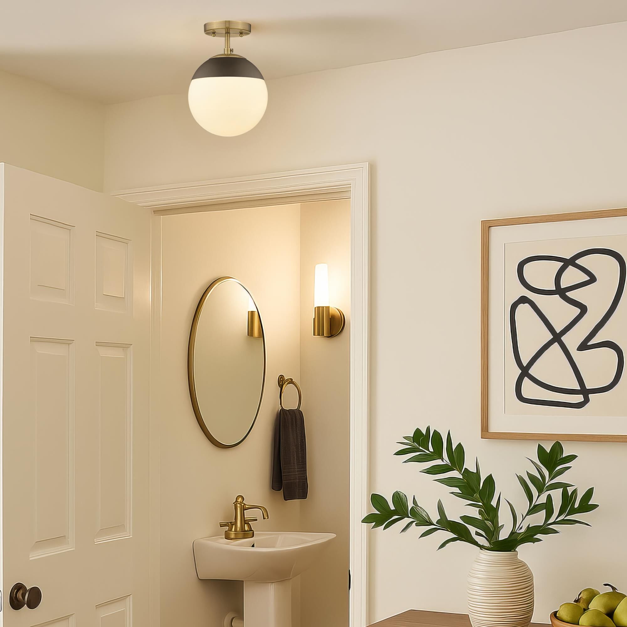 Dixon 7 Inch 1 Light Semi Flush Mount by Golden Lighting