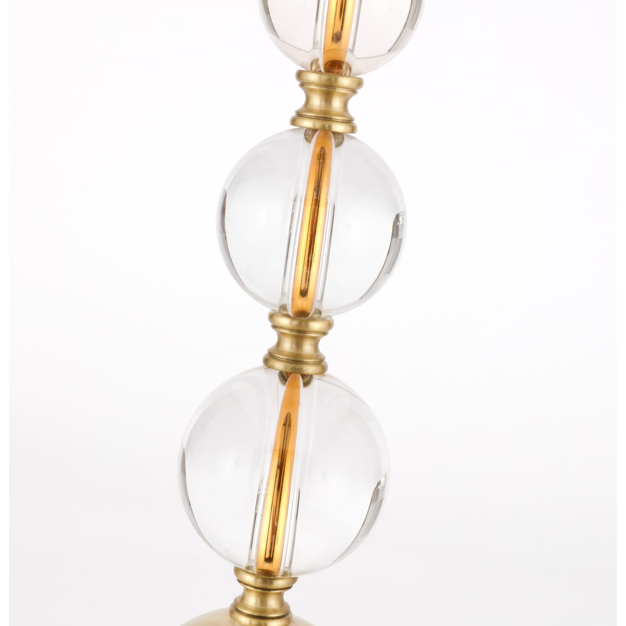 Shown in Brushed Brass finish and Royal Cut - Clear crystal and Fabric - Off White shade