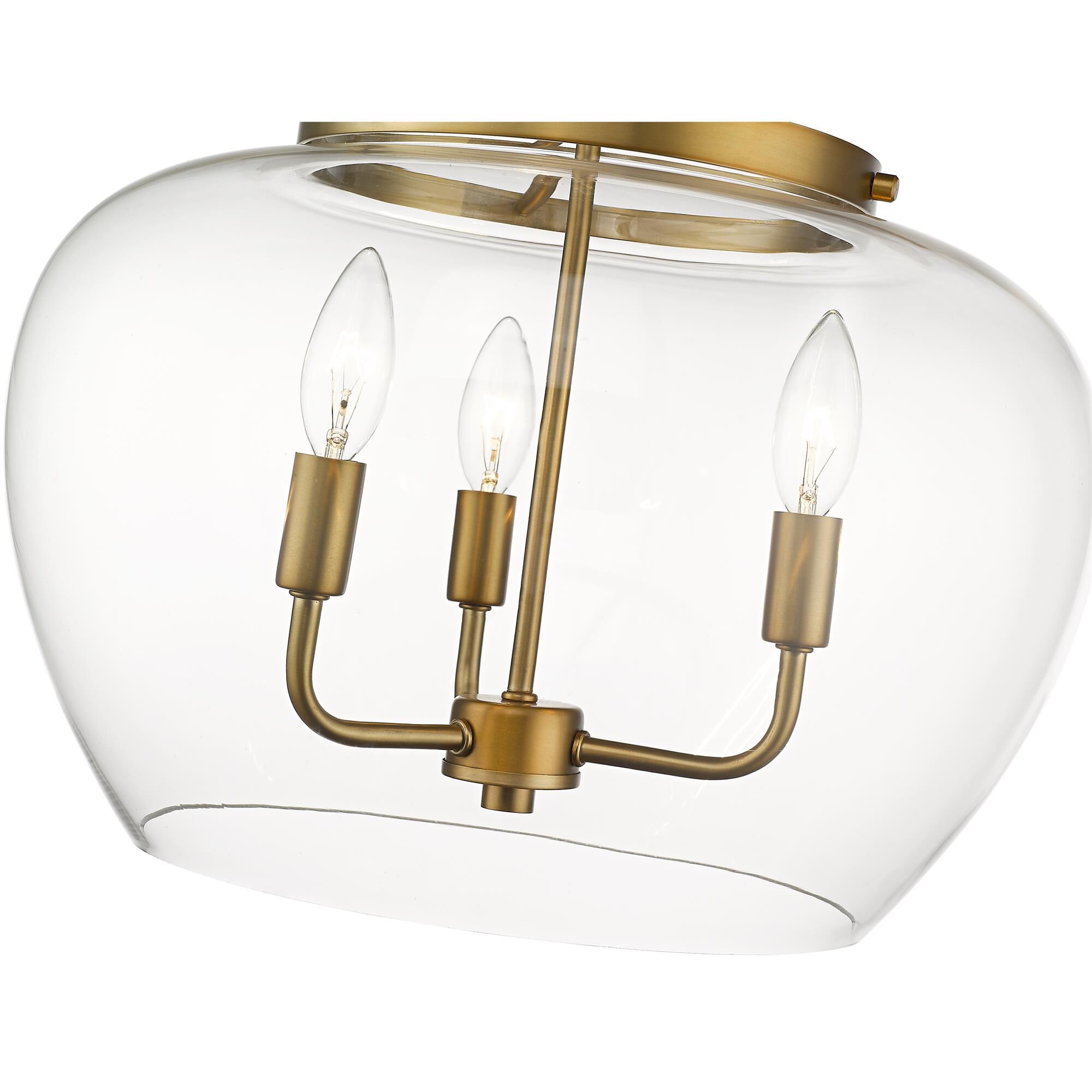Shown in Olde Brass finish and Glass shade