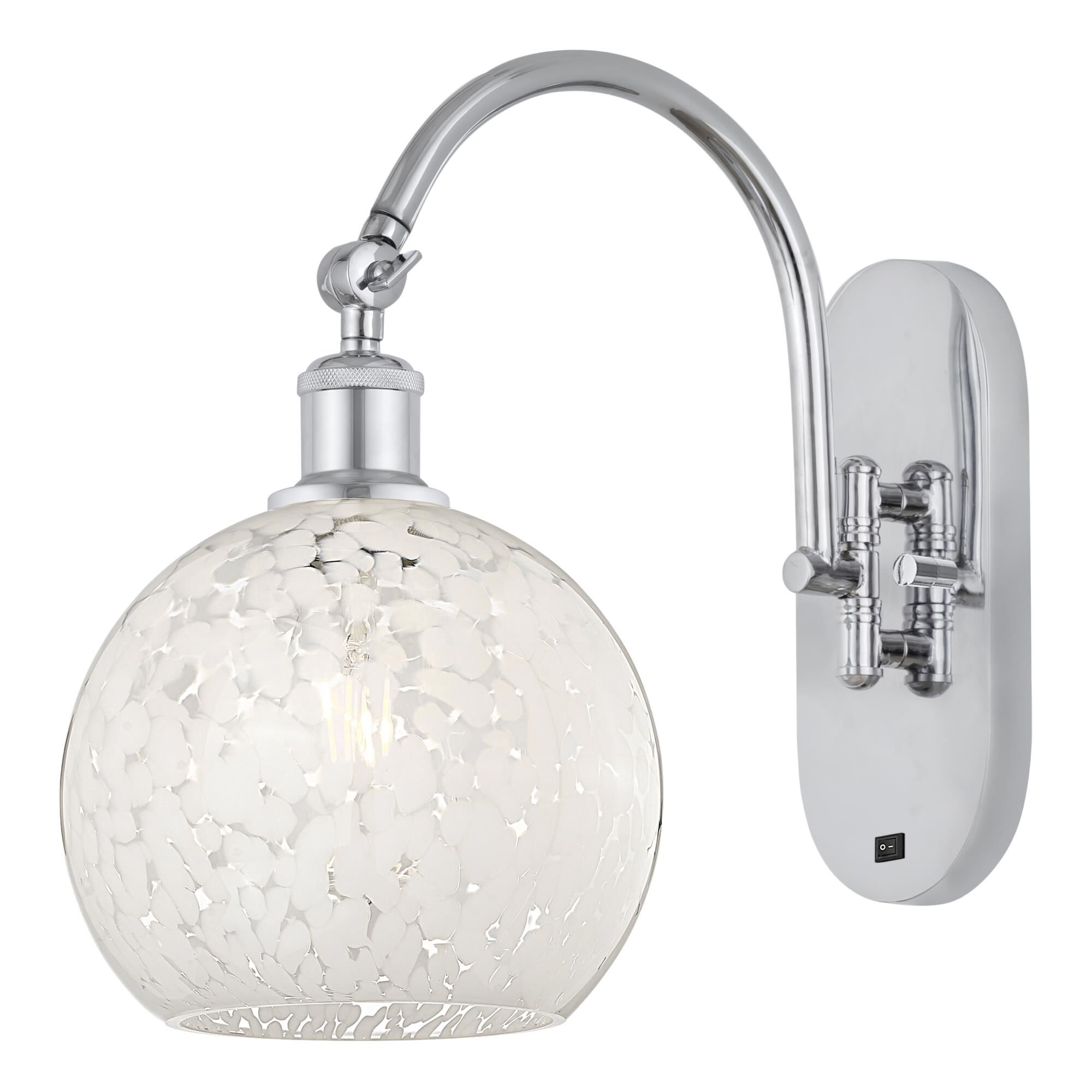 Bruno Marashlian White Mouchette 8 Inch Wall Swing Lamp by Innovations Lighting