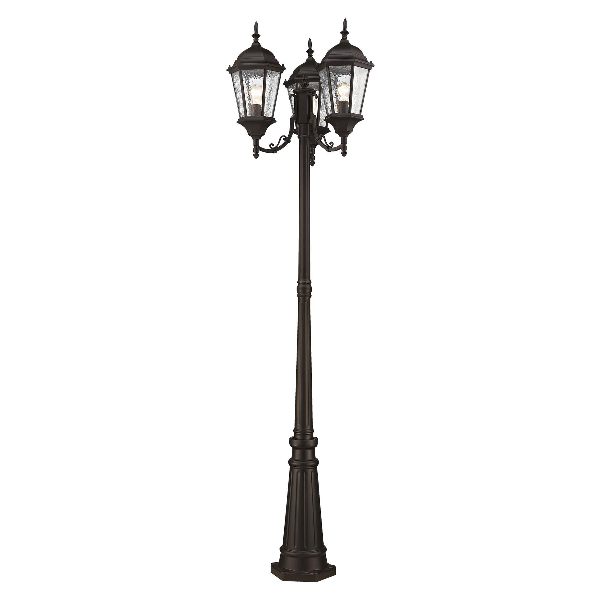 Hamilton 86 Inch Tall 3 Light Outdoor Post Lamp by Livex Lighting