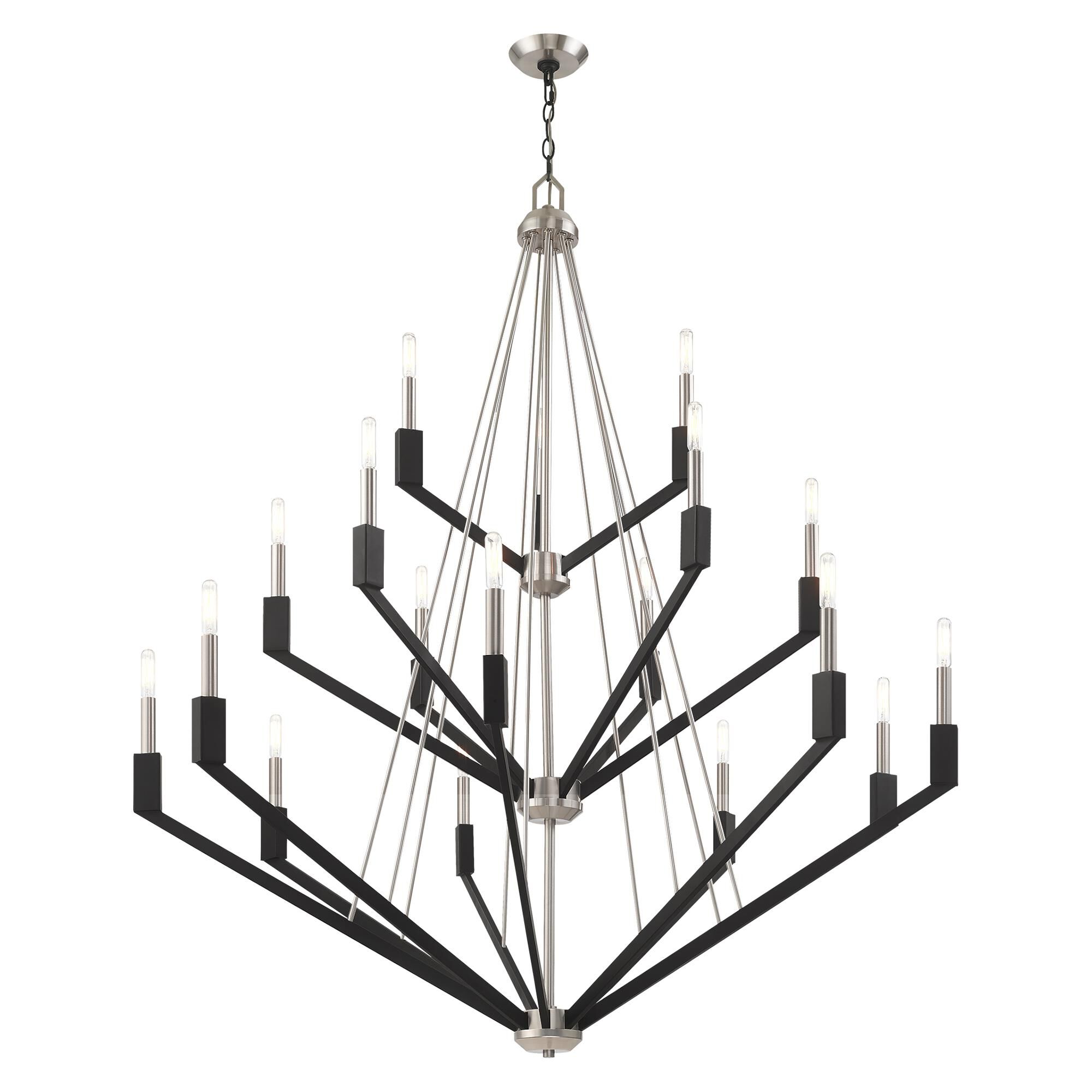 Shown in Brushed Nickel and Black finish