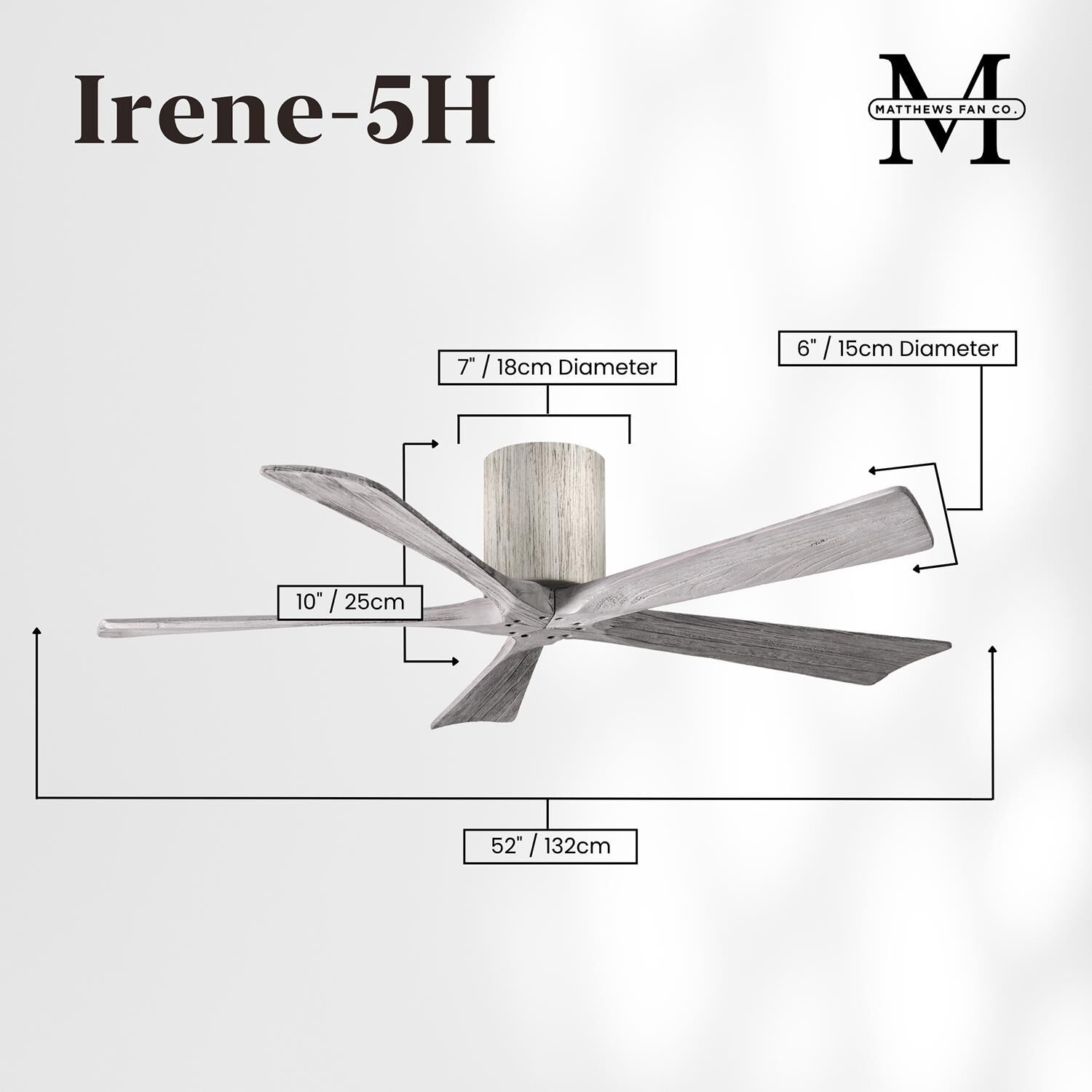 Irene 52 Inch Flush Mount Fan by Matthews Fan Company