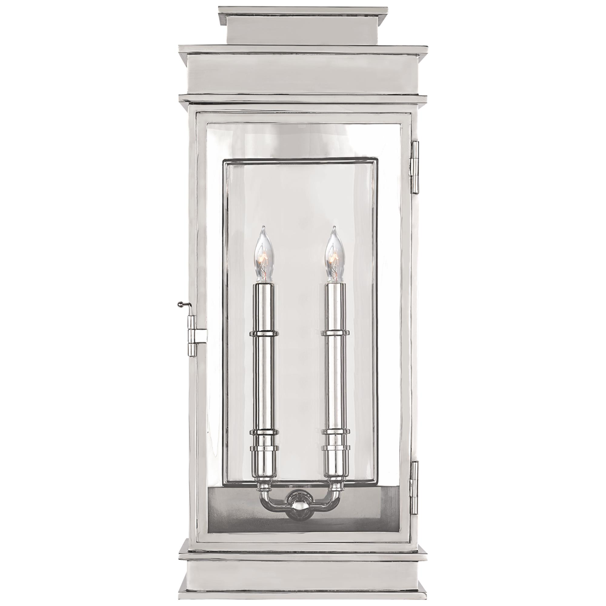Shown in Polished Nickel finish and Clear glass
