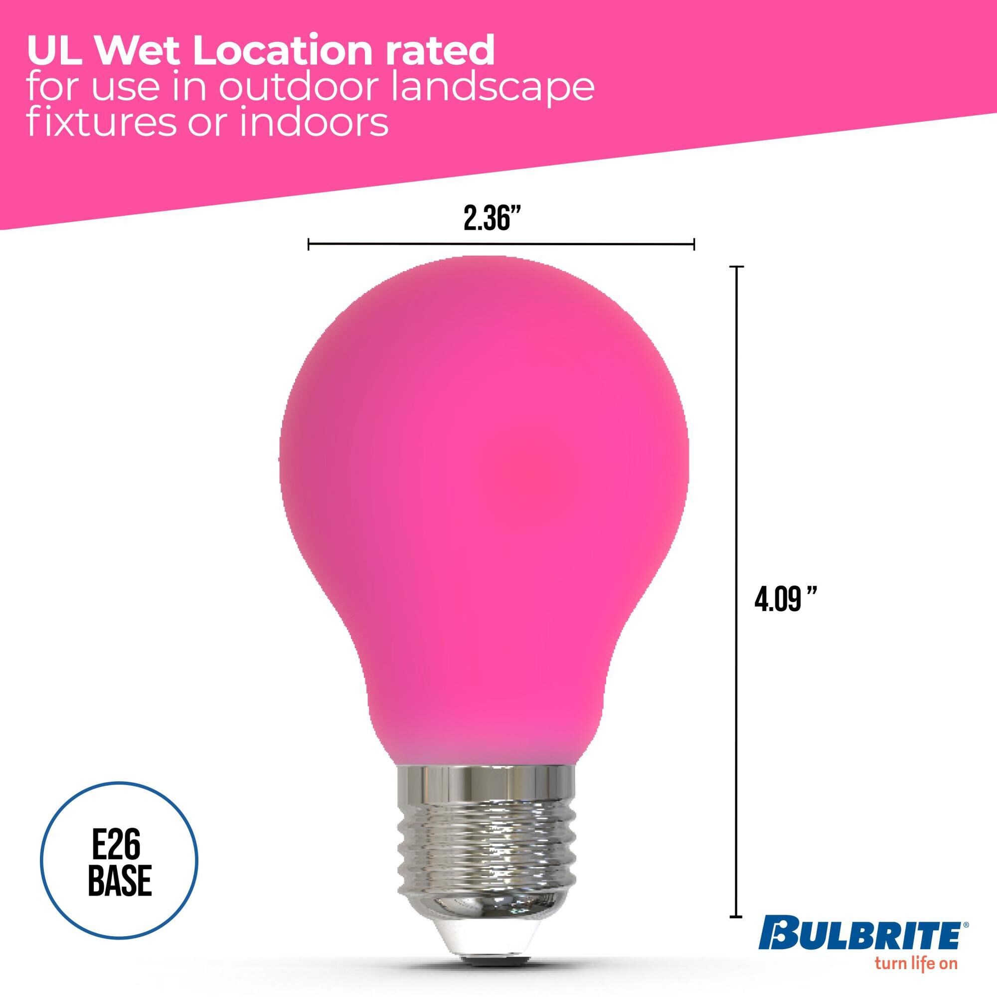 Ceramic Pink A19 Base E26 LED Light Bulb,