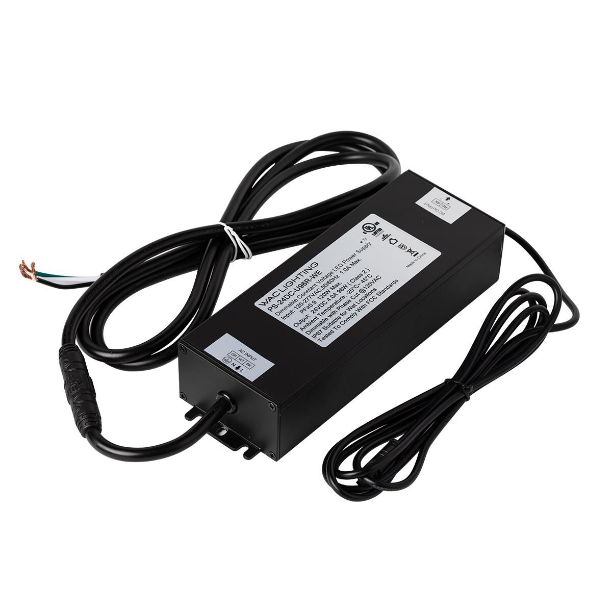96w 120-277vac Input 24vdc Power Supply In Black Power Supply by WAC Lighting