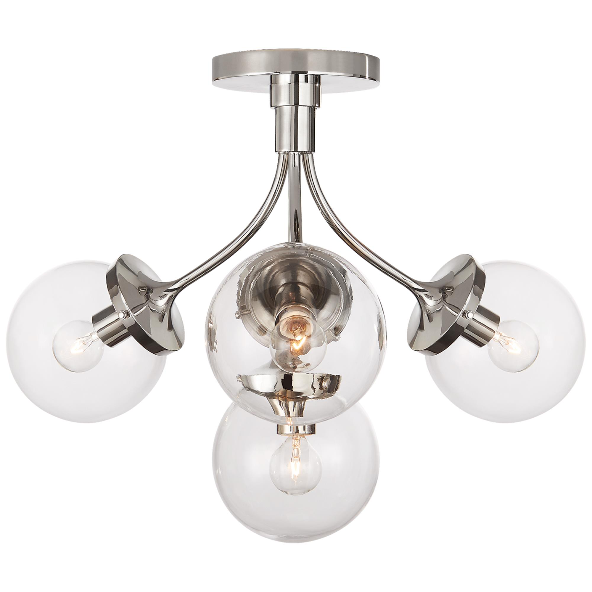 Shown in Polished Nickel finish and Clear glass
