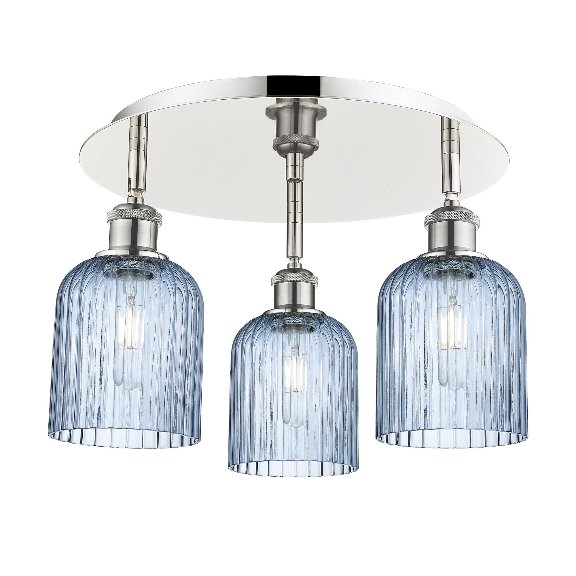 Shown in Polished Nickel finish and Princess Blue shade