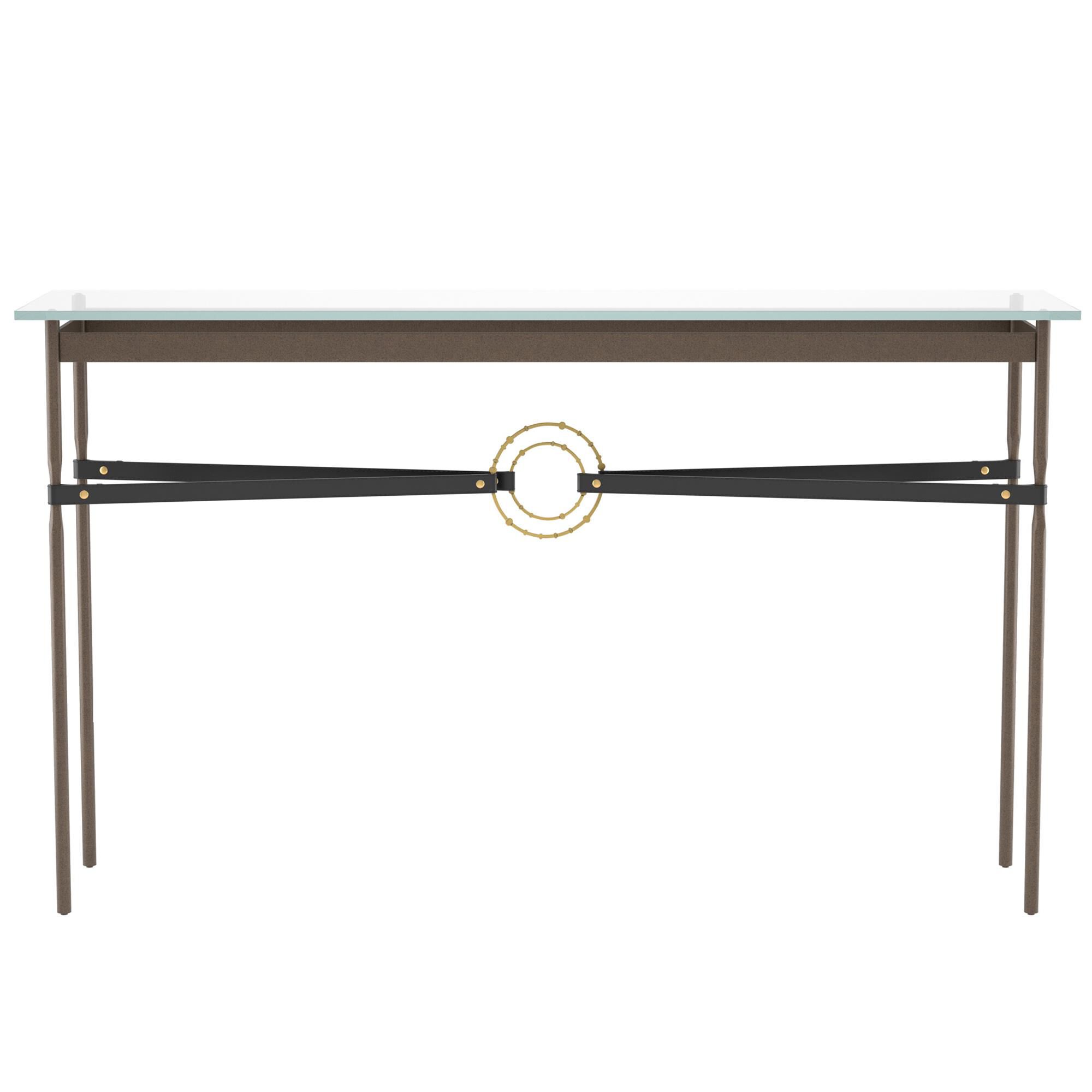 Shown in Bronze finish and Modern Brass with Leather Black  accent