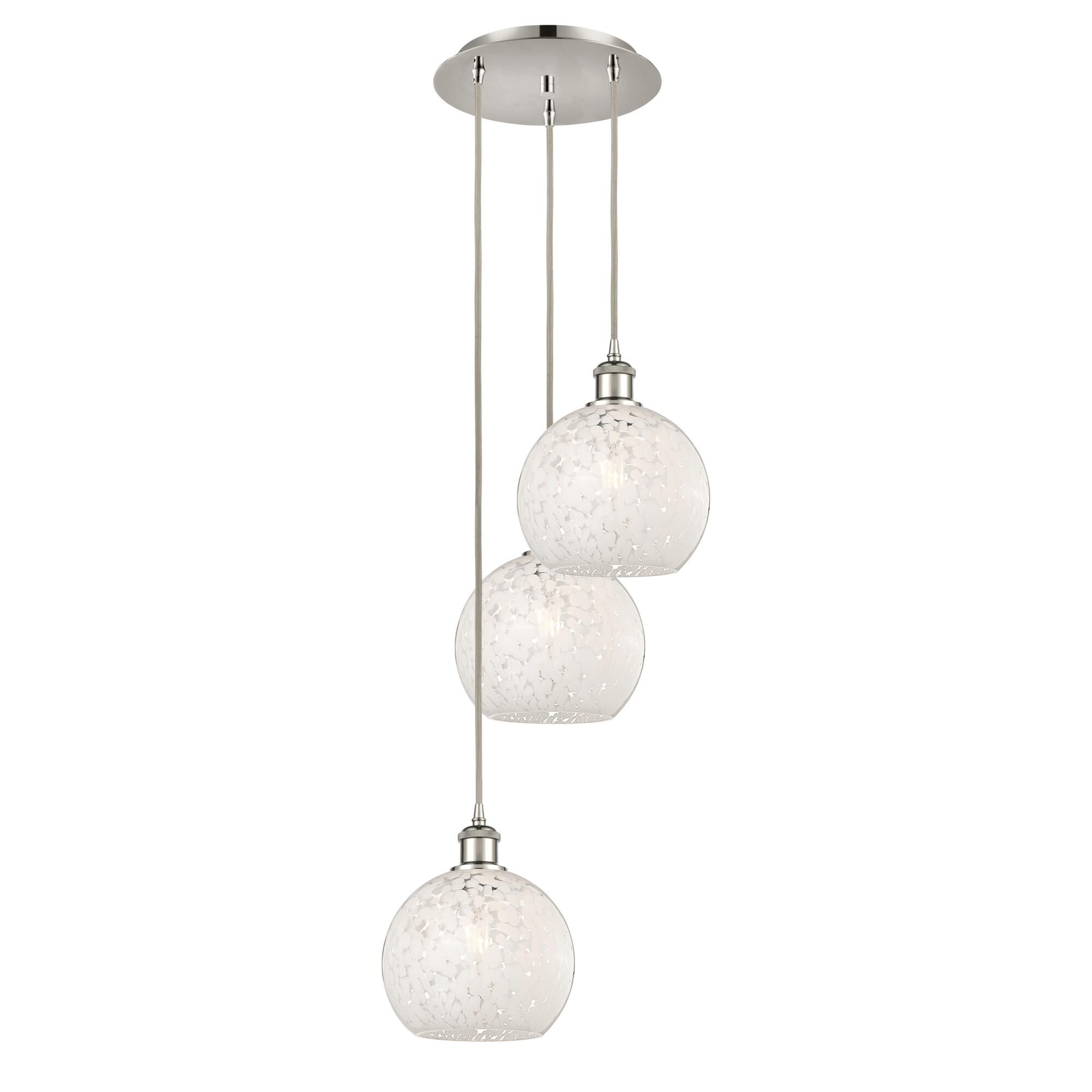 Bruno Marashlian White Mouchette 15 Inch Multi Light Pendant by Innovations Lighting