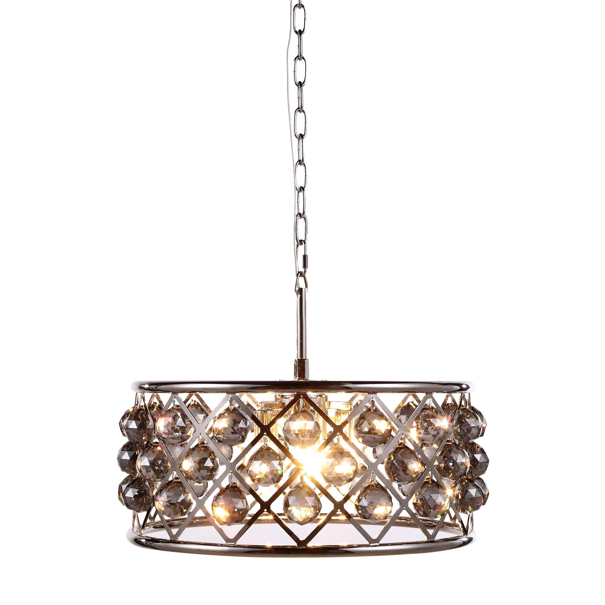 Shown in Polished Nickel finish and Royal Cut crystal and Silver Shade (Grey) accent