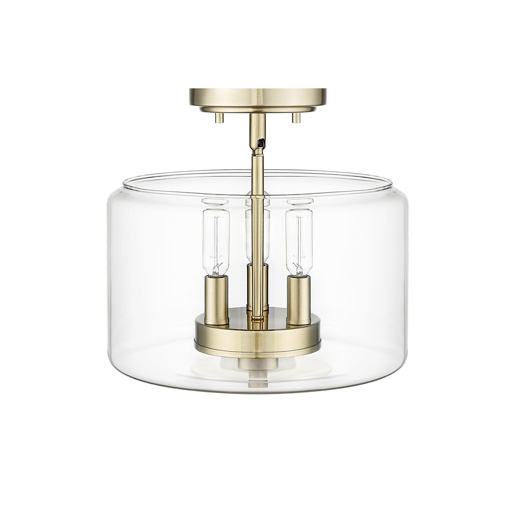 Shown in Modern Gold finish and Clear glass