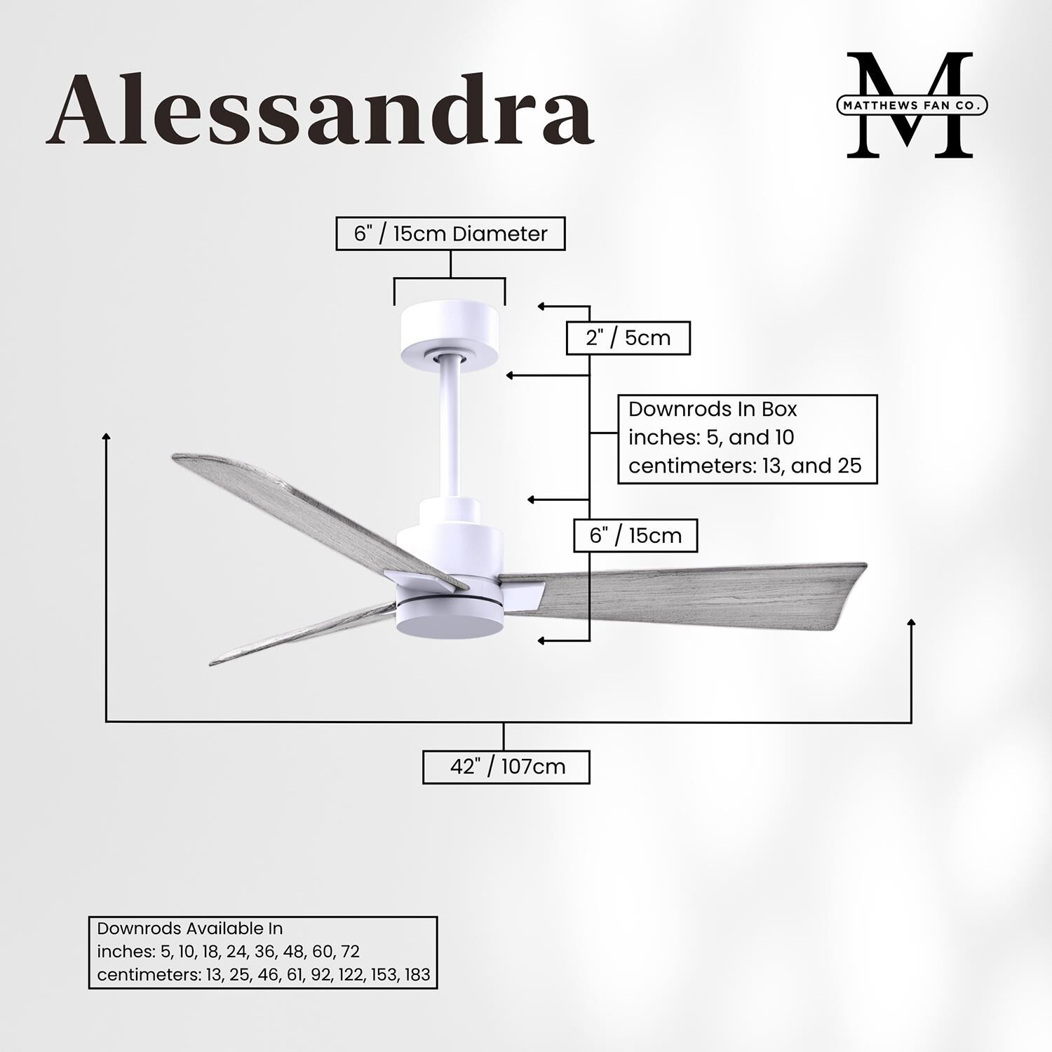 Alessandra 42 Inch Ceiling Fan by Matthews Fan Company