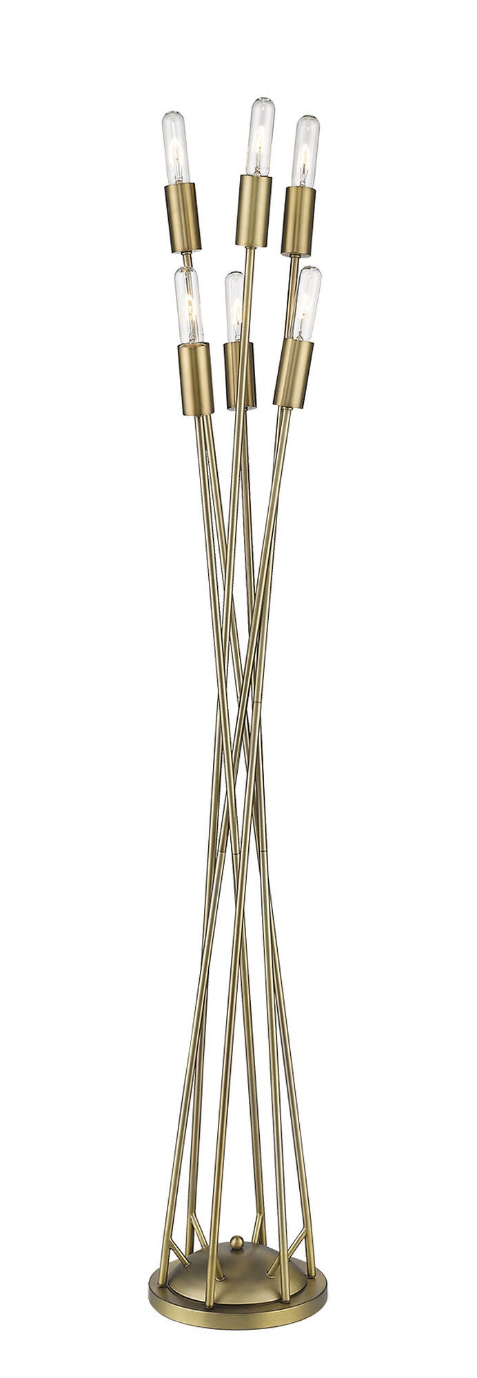 Shown in Aged Brass finish and -- glass and -- shade