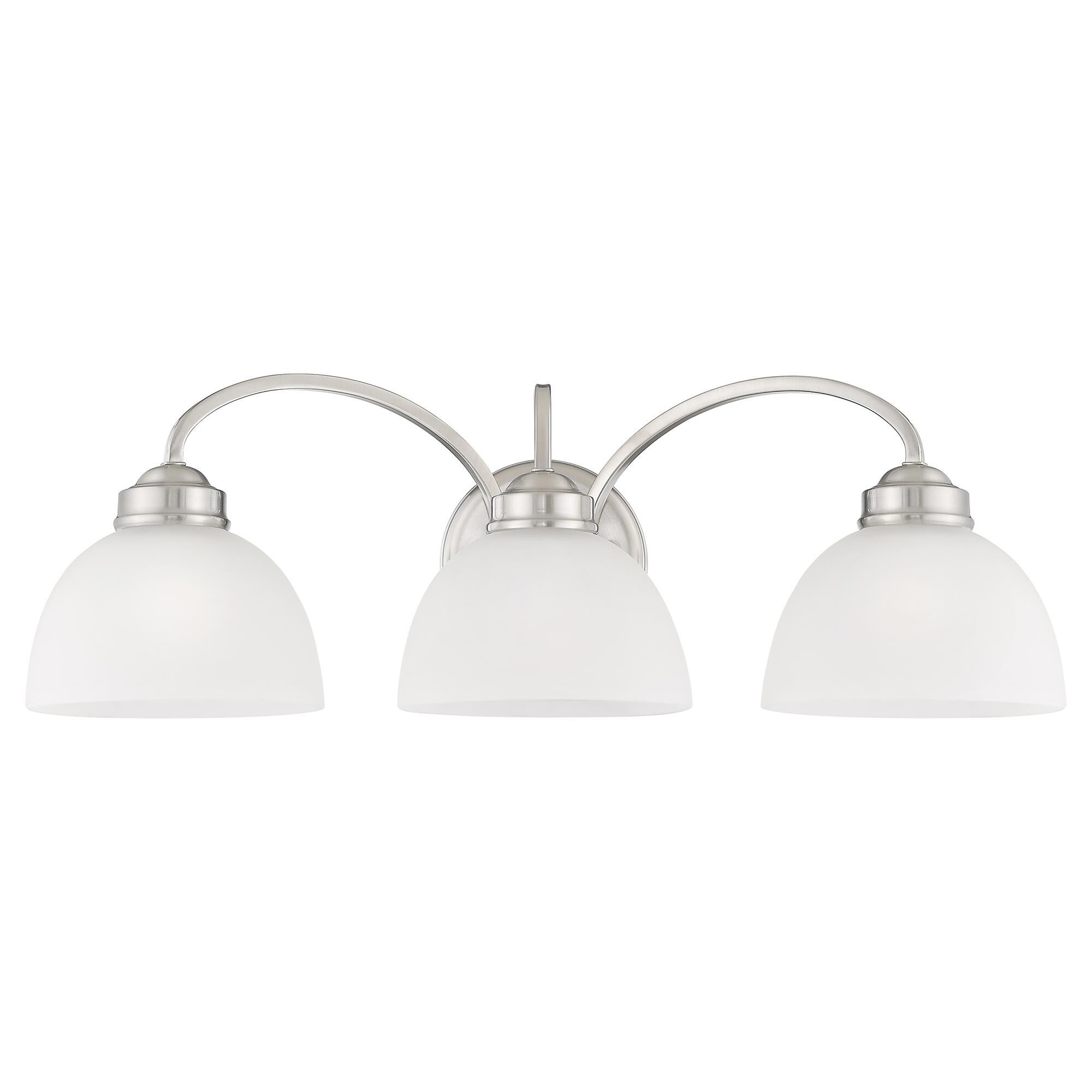 Shown in Brushed Nickel finish and Satin glass