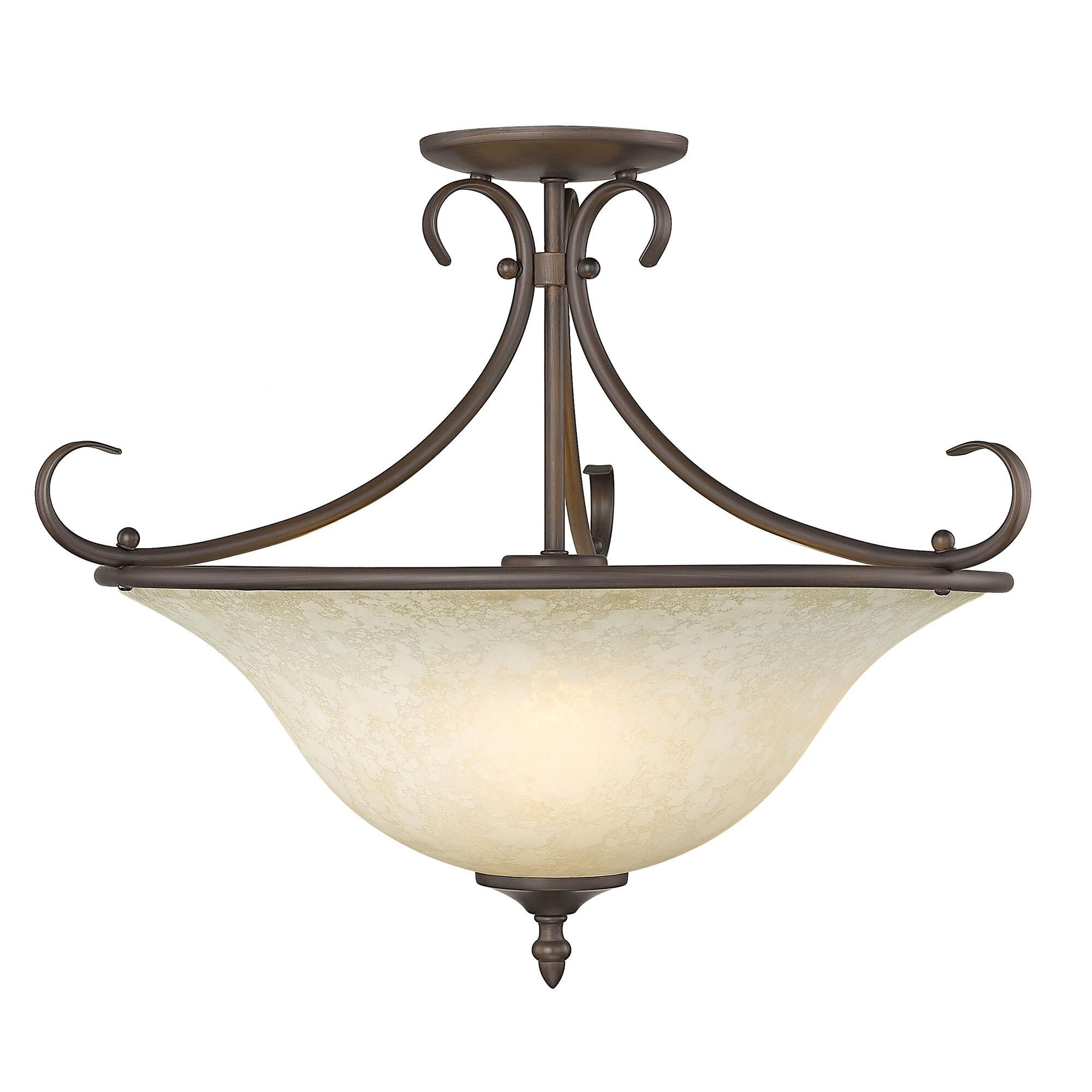 Homestead 19 Inch 3 Light Semi Flush Mount by Golden Lighting