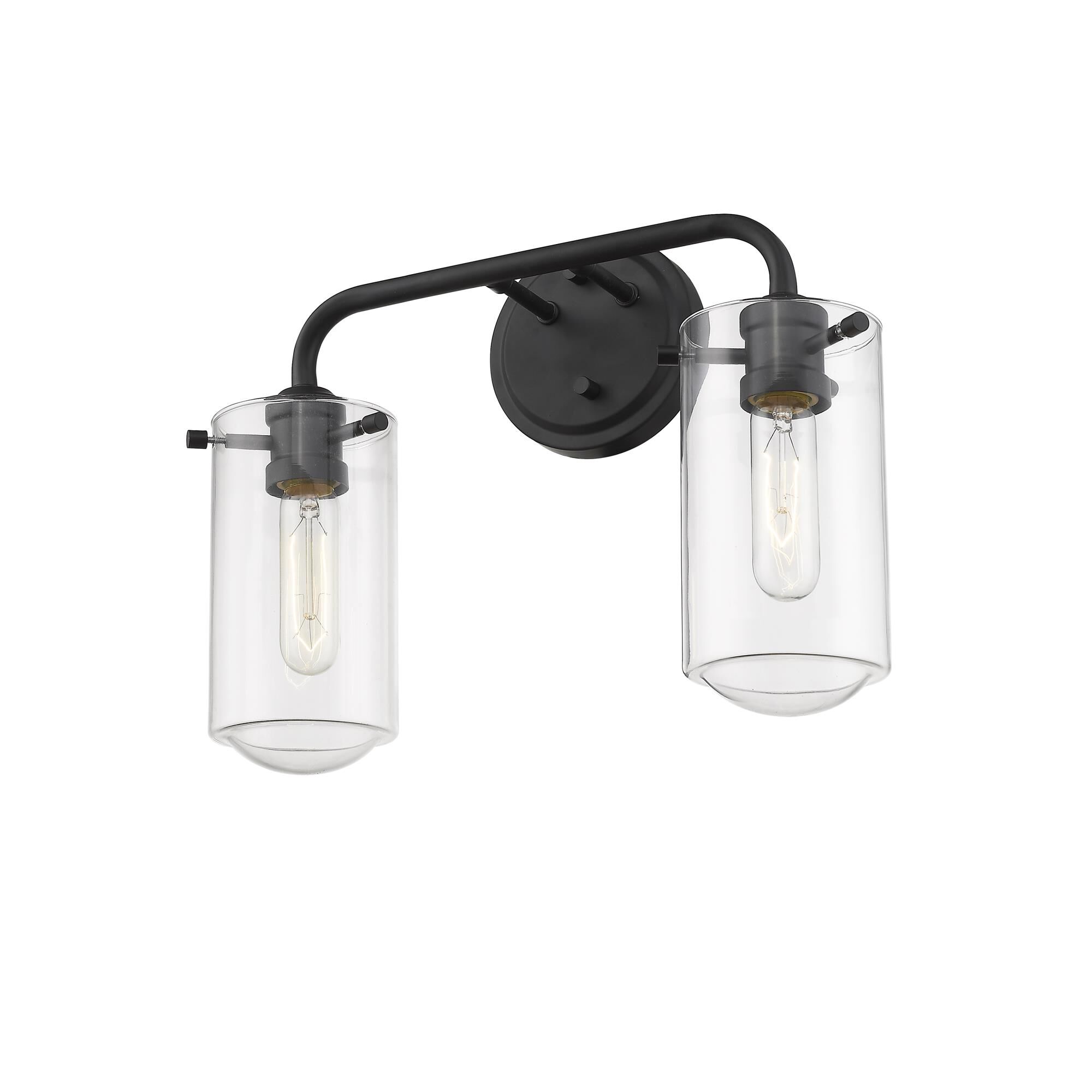 Shown in Matte Black finish and Glass shade