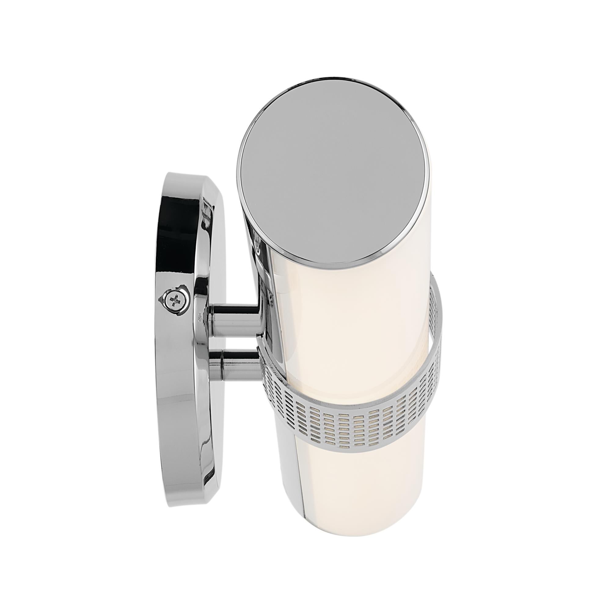 Shown in Chrome finish and Clear with Painted White Inside glass