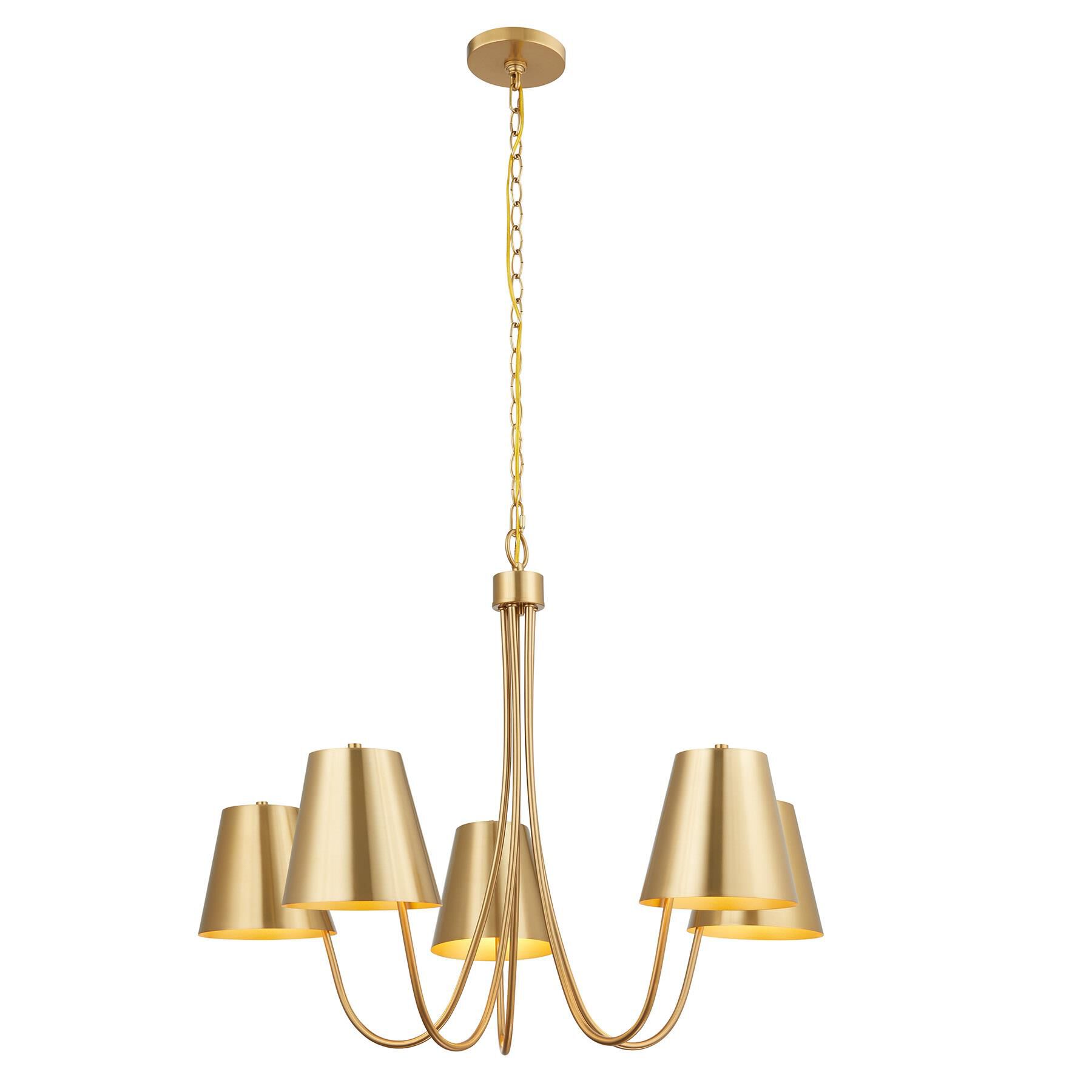 Shown in Natural Brass finish and Metal shade
