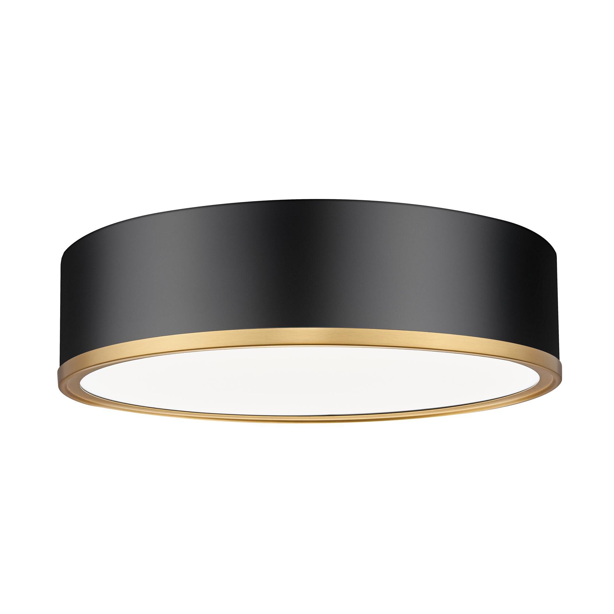 Shown in Matte Black + Modern Gold finish and Frosted glass and Frosted shade